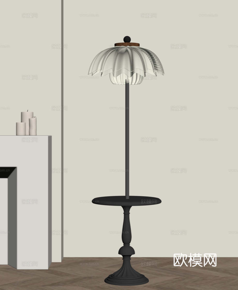 法式复古落地灯su模型