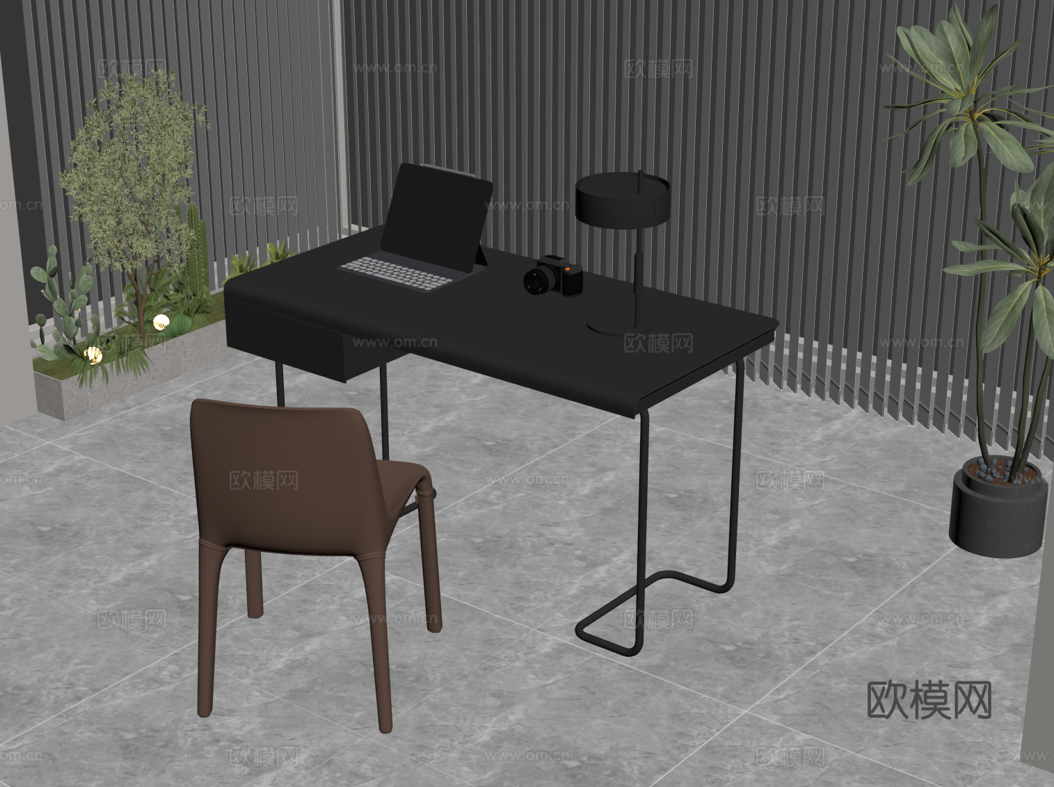 现代书桌椅su模型