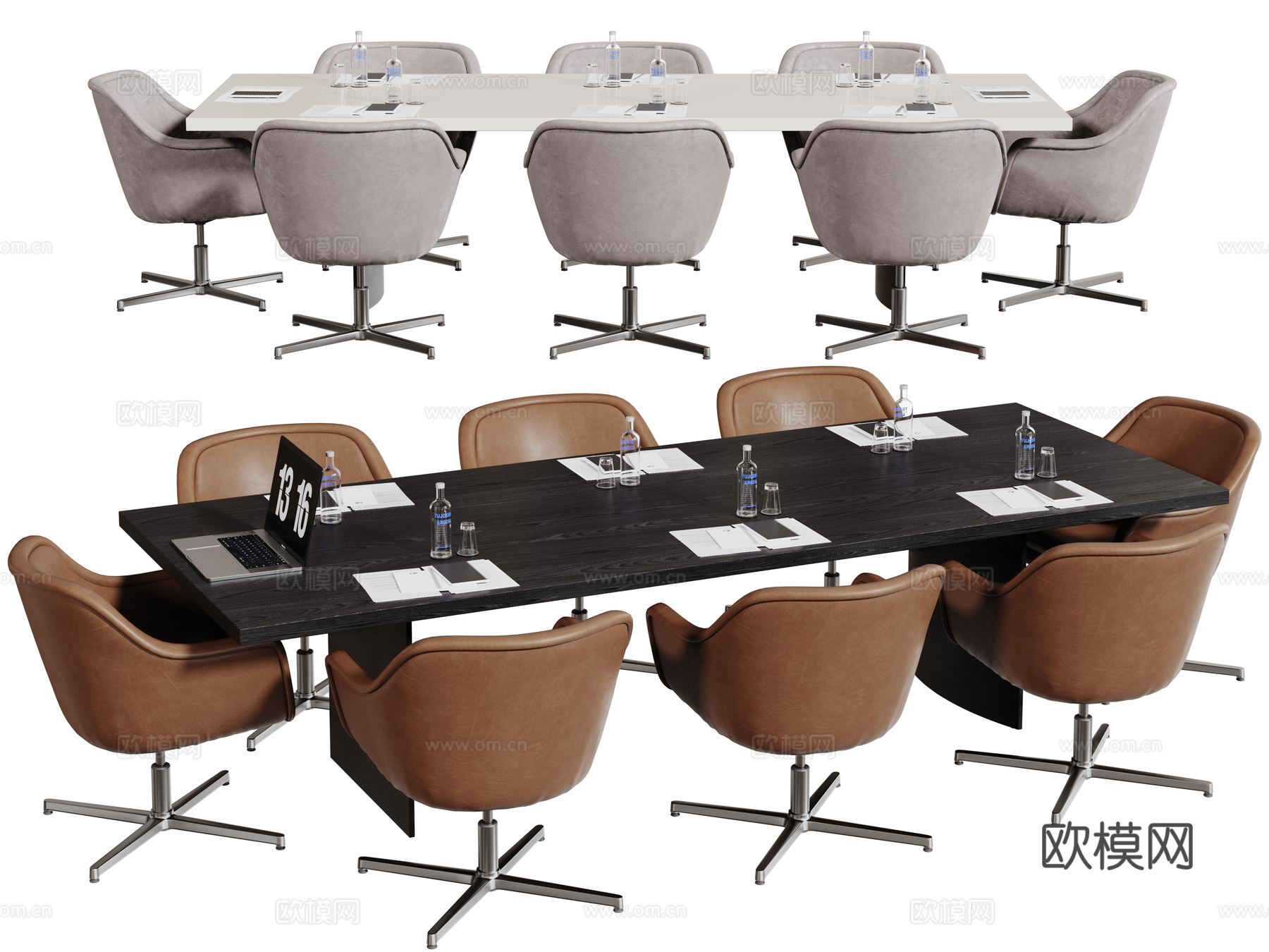 现代会议桌椅 洽谈桌椅 办公桌椅su模型
