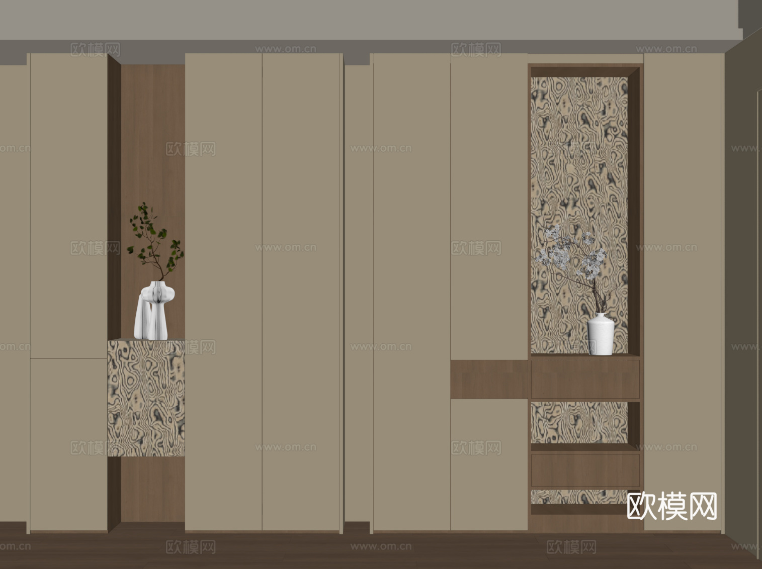 现代鞋柜 玄关柜su模型