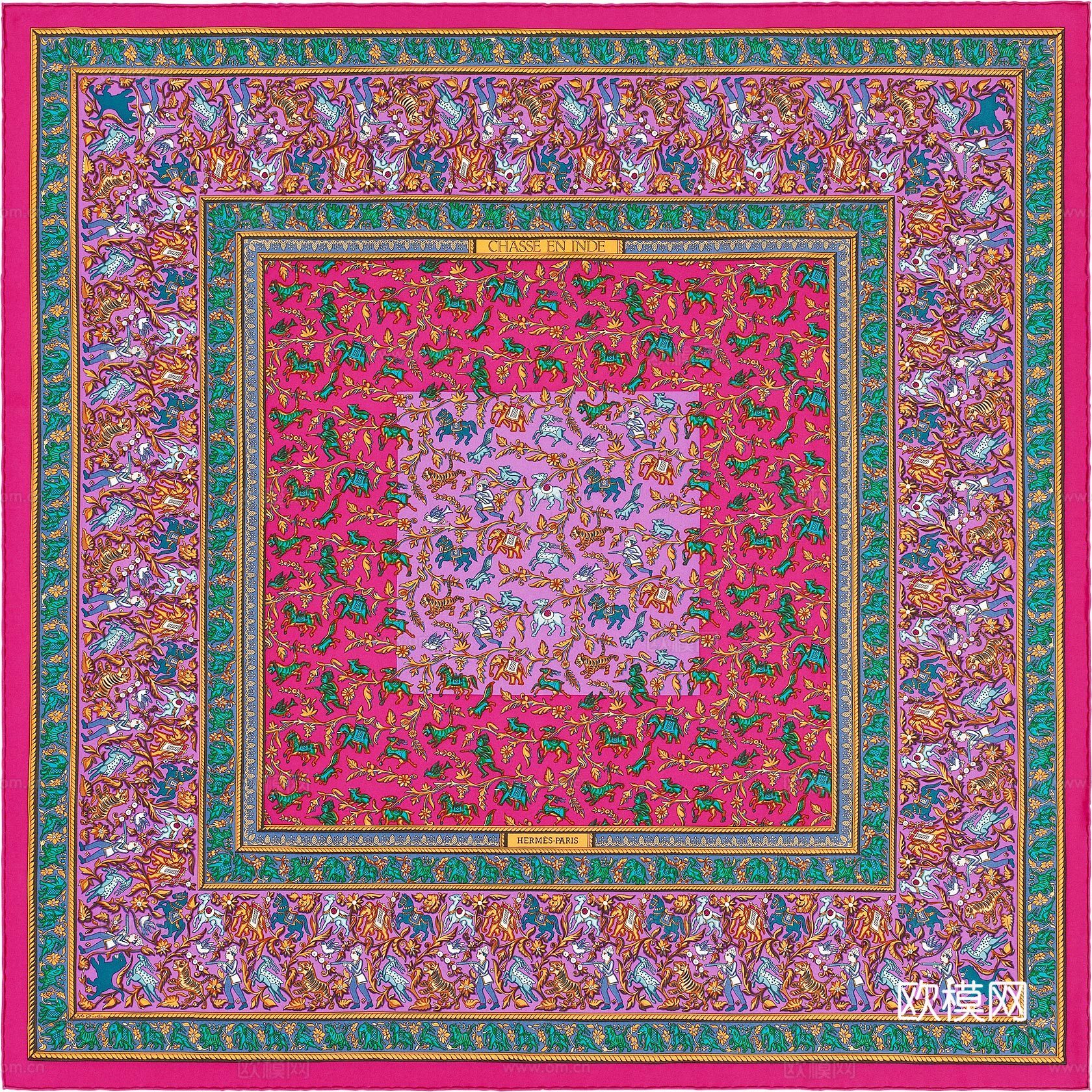 国外高端丝巾面料印花图案97