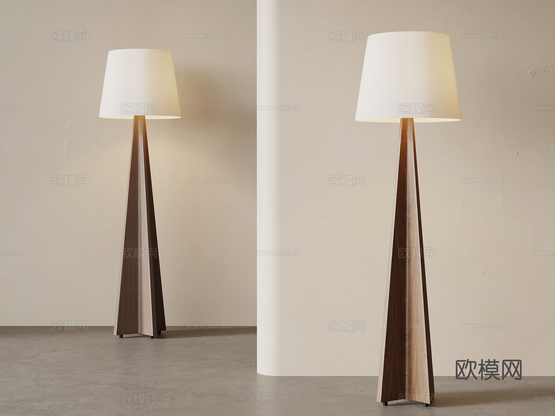 现代中古风落地灯su模型