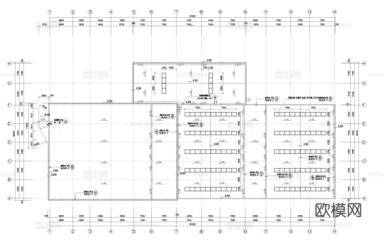 东风汽车4S专卖店 最新全套施工图设计cad施工图