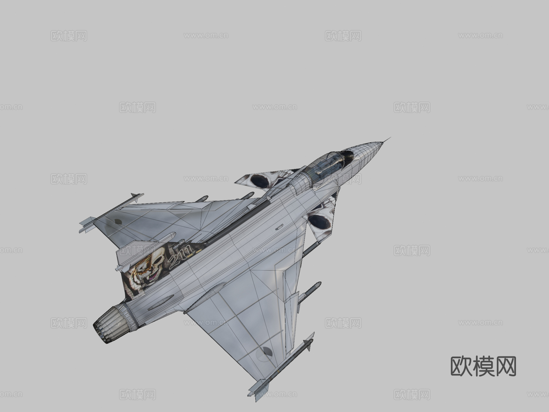 萨博JAS39鹰狮3d模型下载（渲染图2）