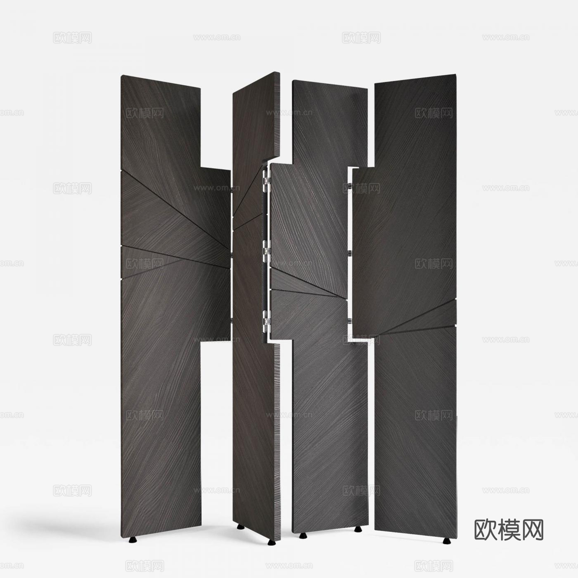 现代木质屏风隔断su模型