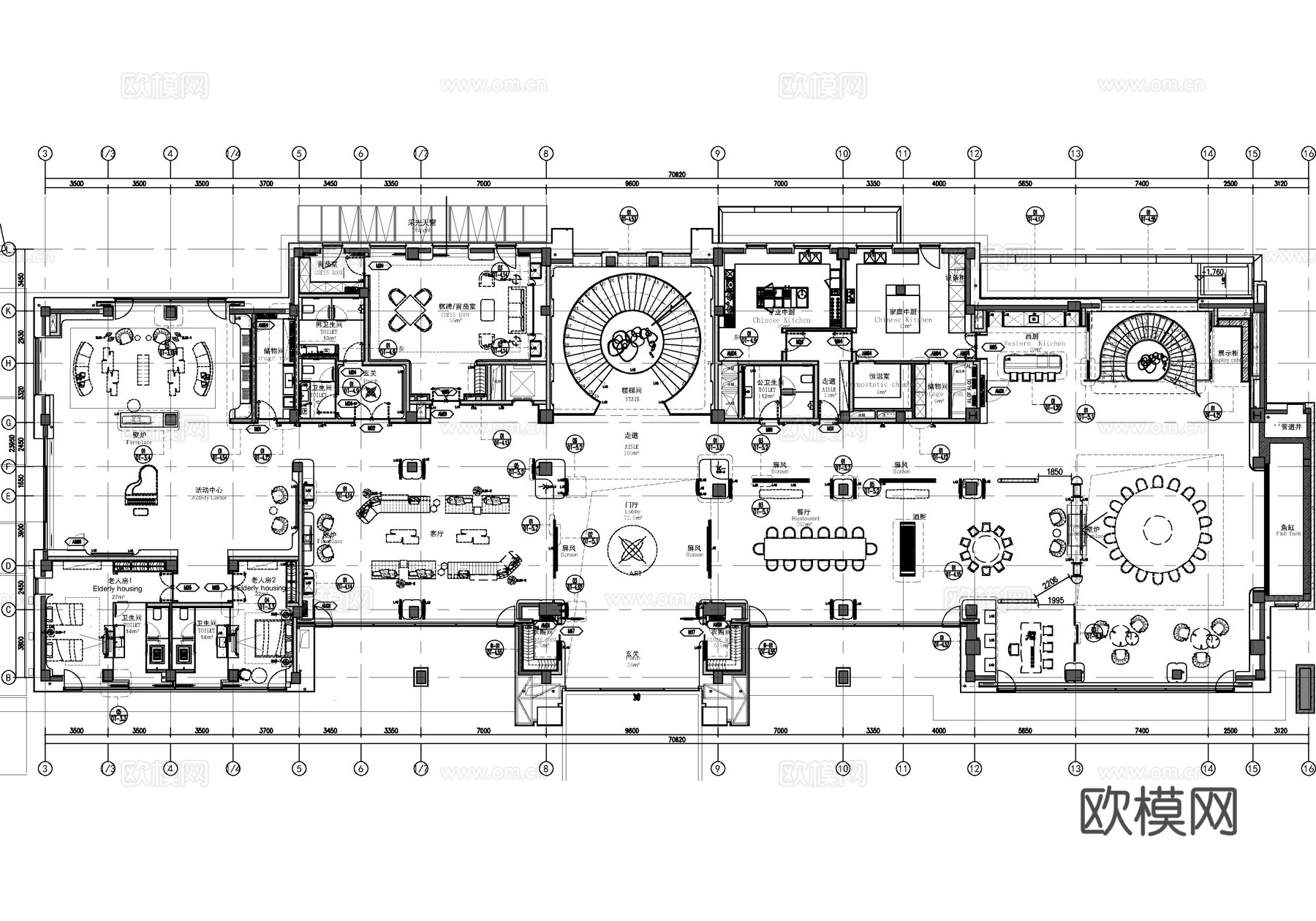 超级别墅豪宅全套施工图  CAD家装施工图   别墅样板房私cad施工图