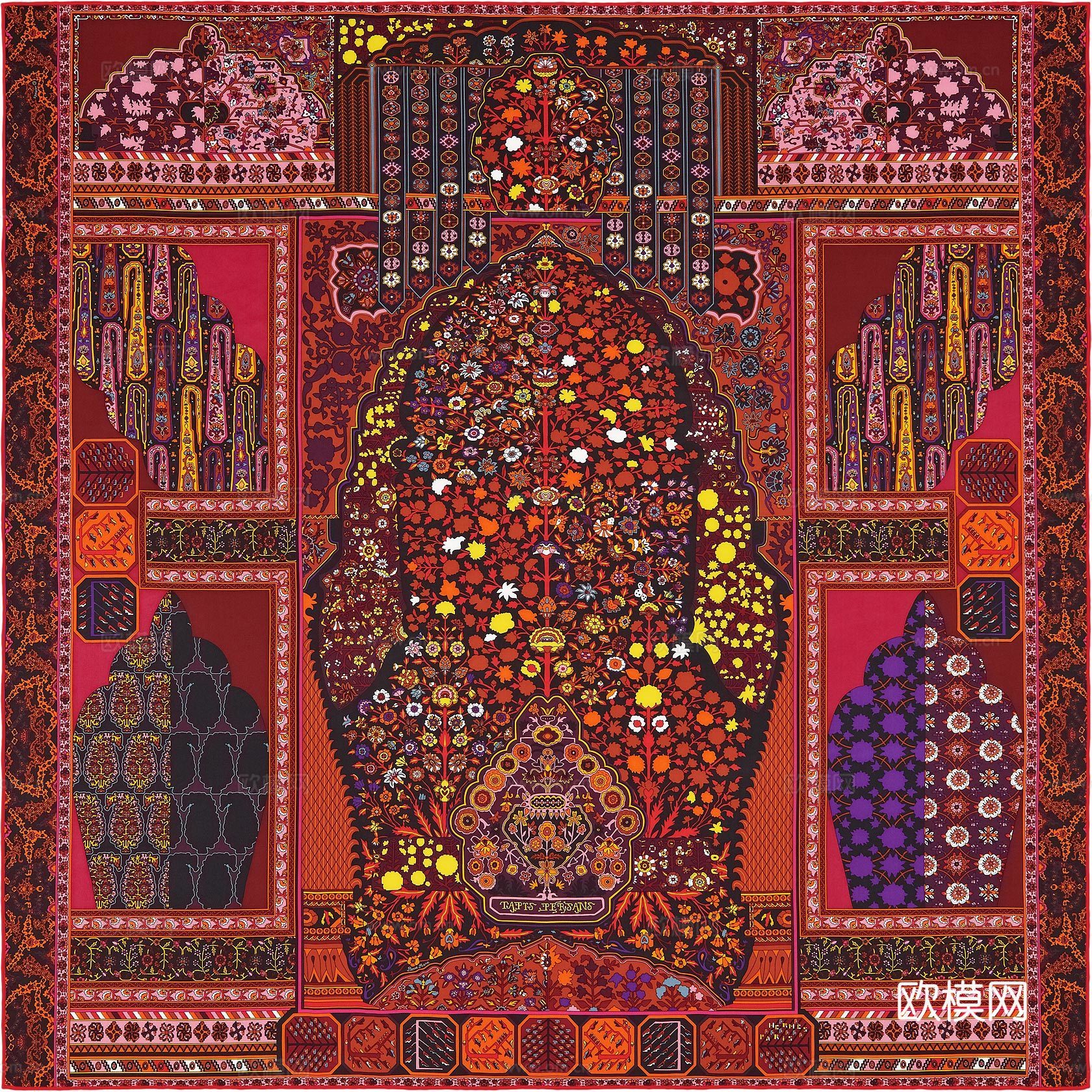 国外高端丝巾面料印花图案949