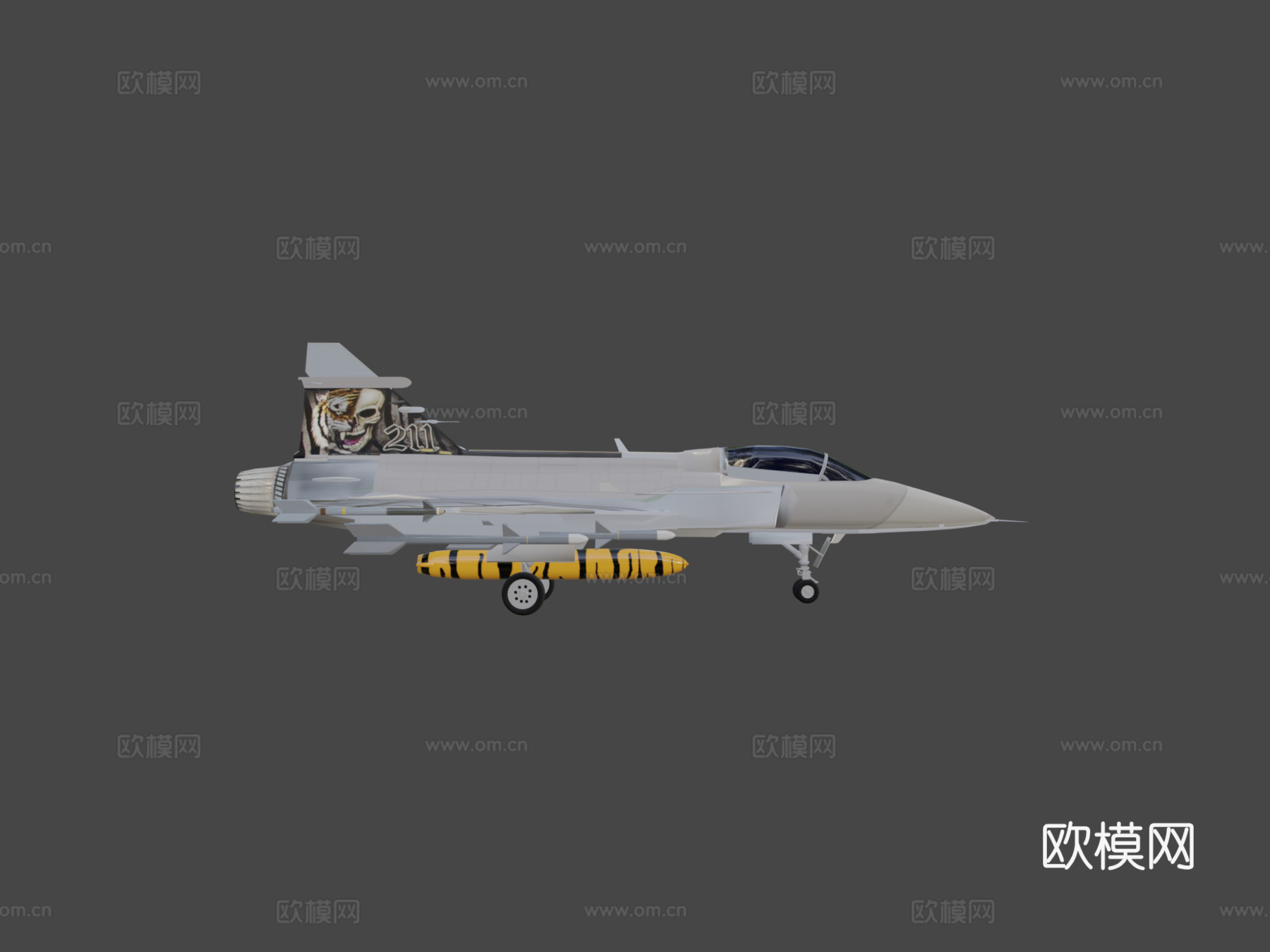 萨博JAS39鹰狮3d模型下载（渲染图6）