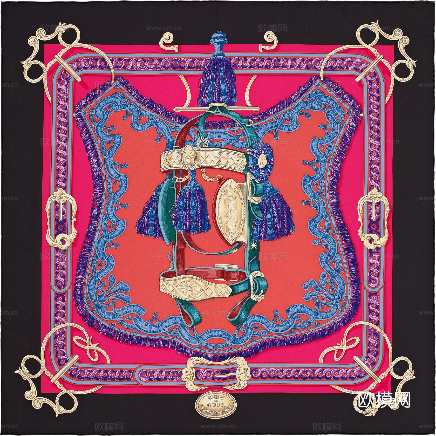 爱马仕丝巾印花图案手绘插画图集30下载