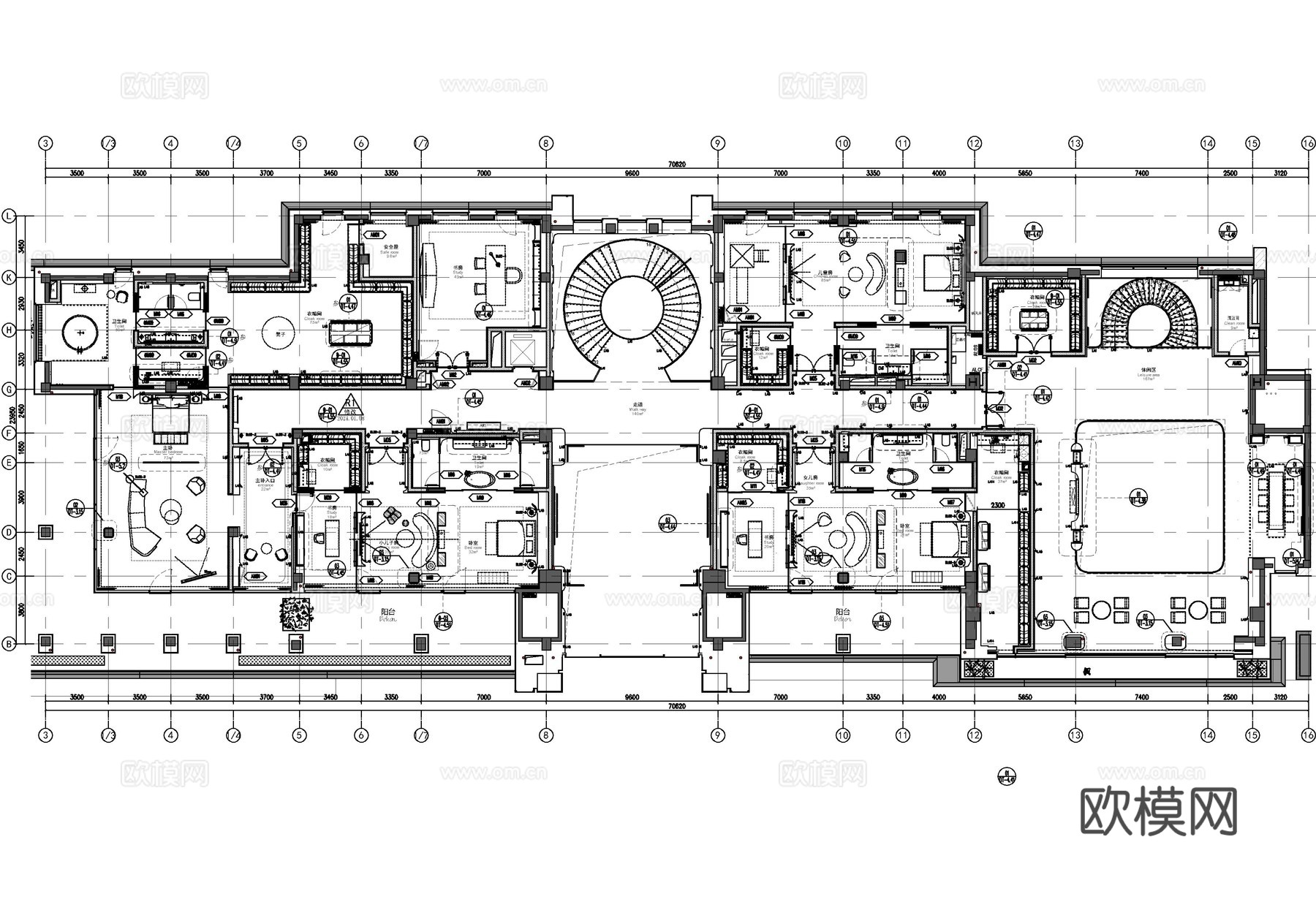 超级别墅豪宅全套施工图  CAD家装施工图   别墅样板房私cad施工图