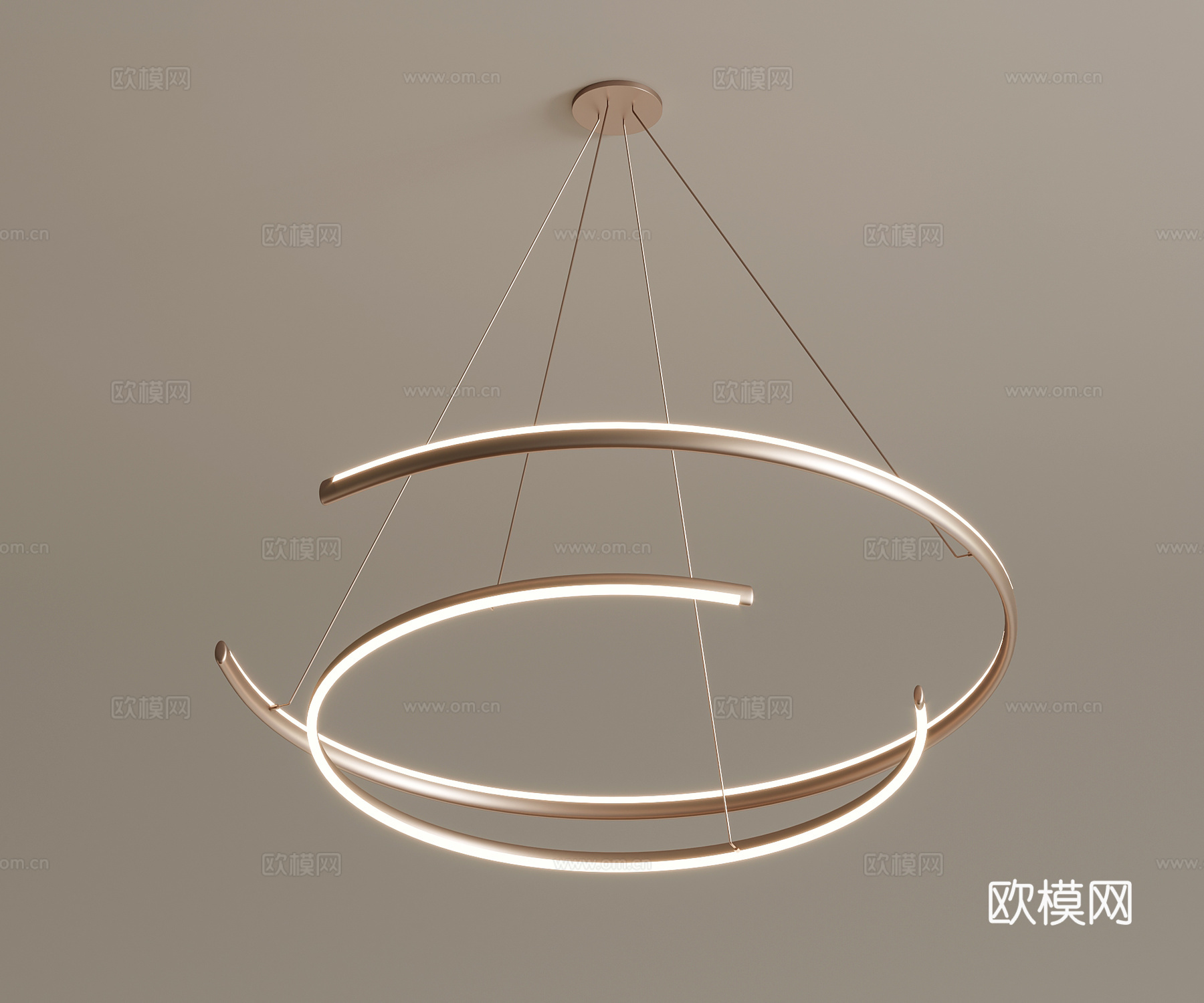 现代意式吊灯 金属吊灯 客厅吊灯su模型