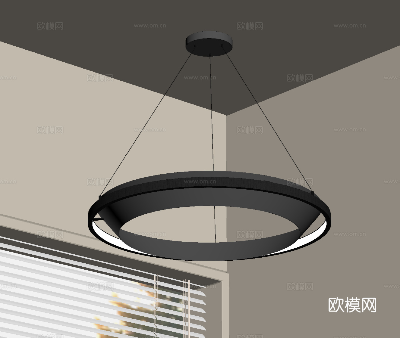 现代意式吊灯 金属吊灯su模型