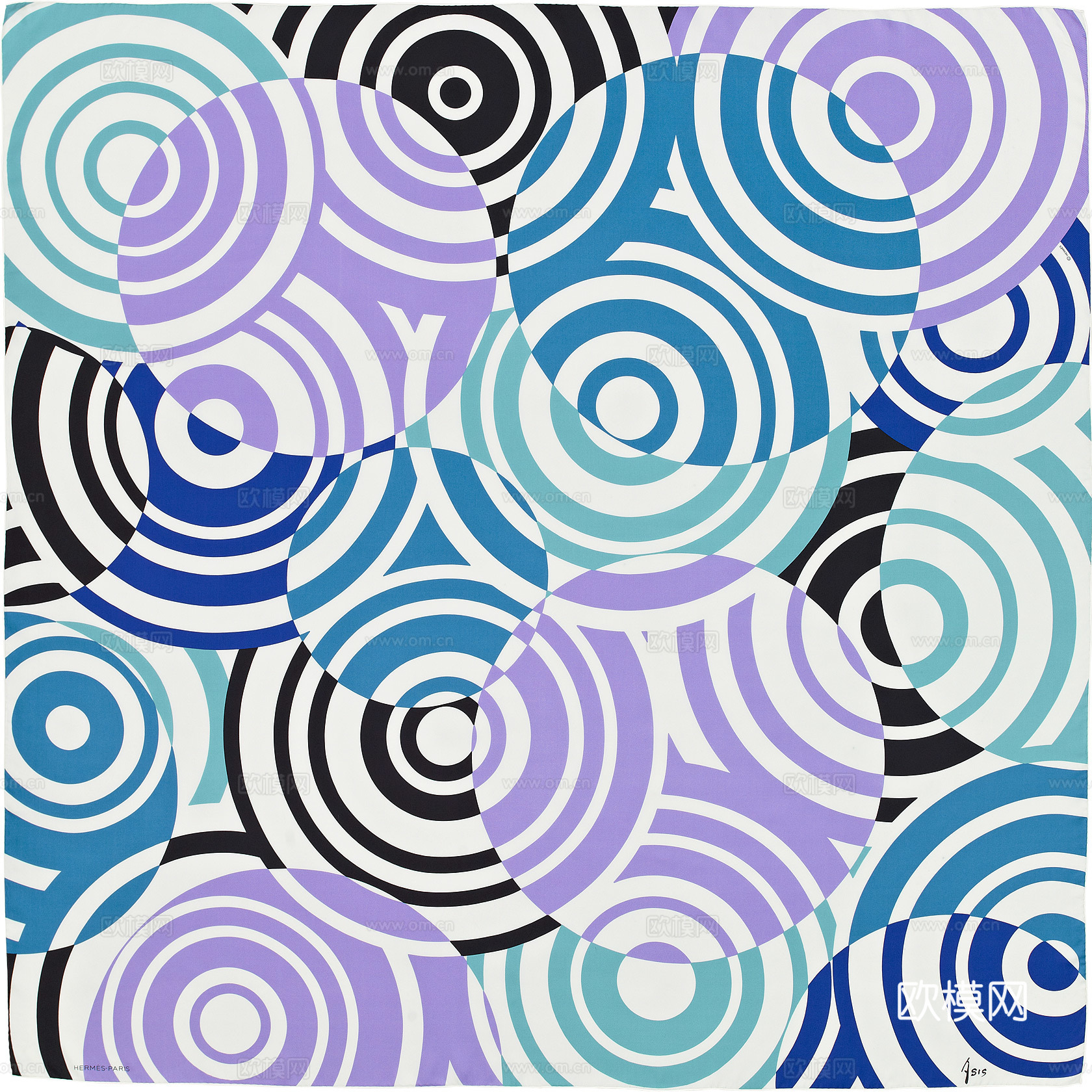 国外高端丝巾面料印花图案957