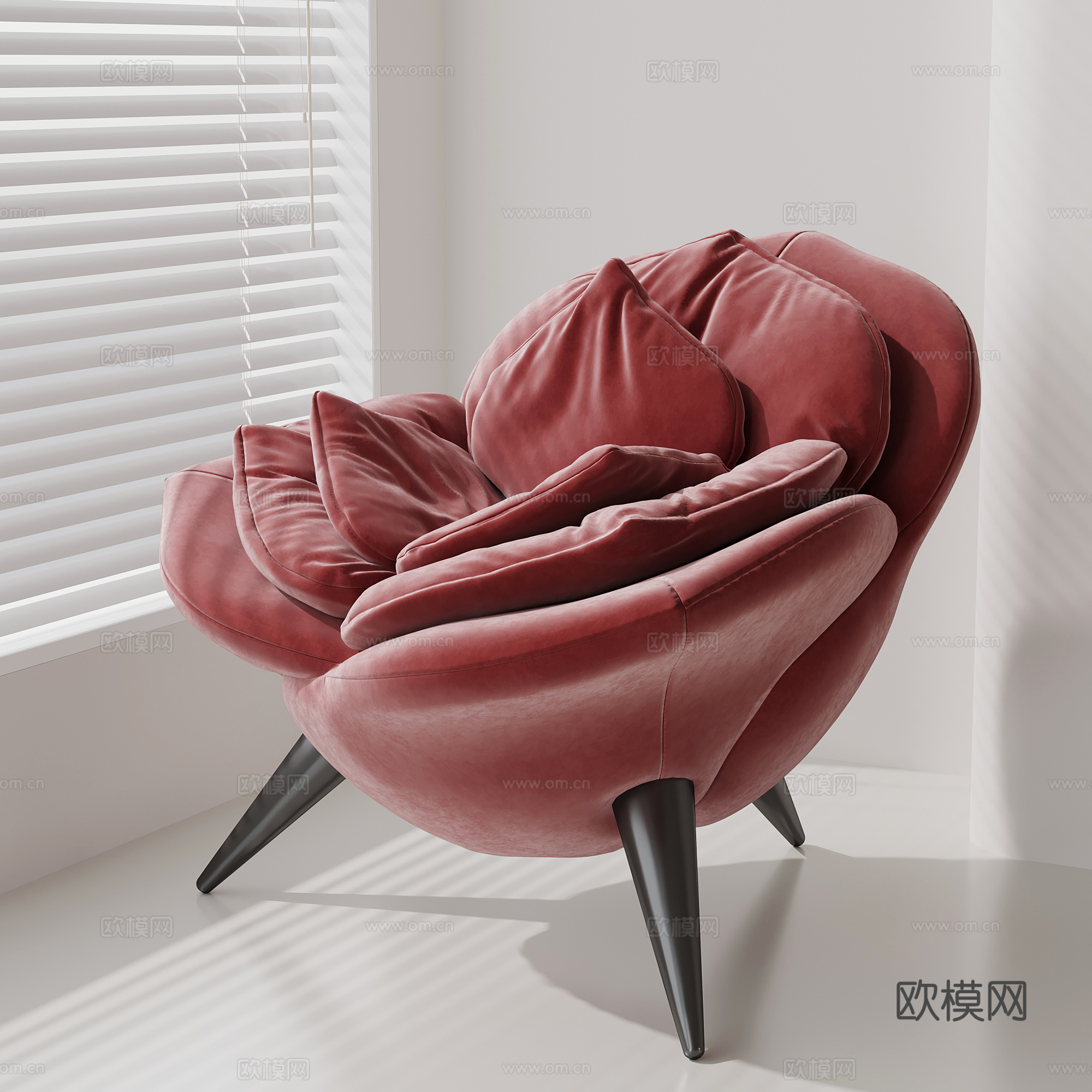 现代法式休闲椅 异形休闲椅 单人椅su模型