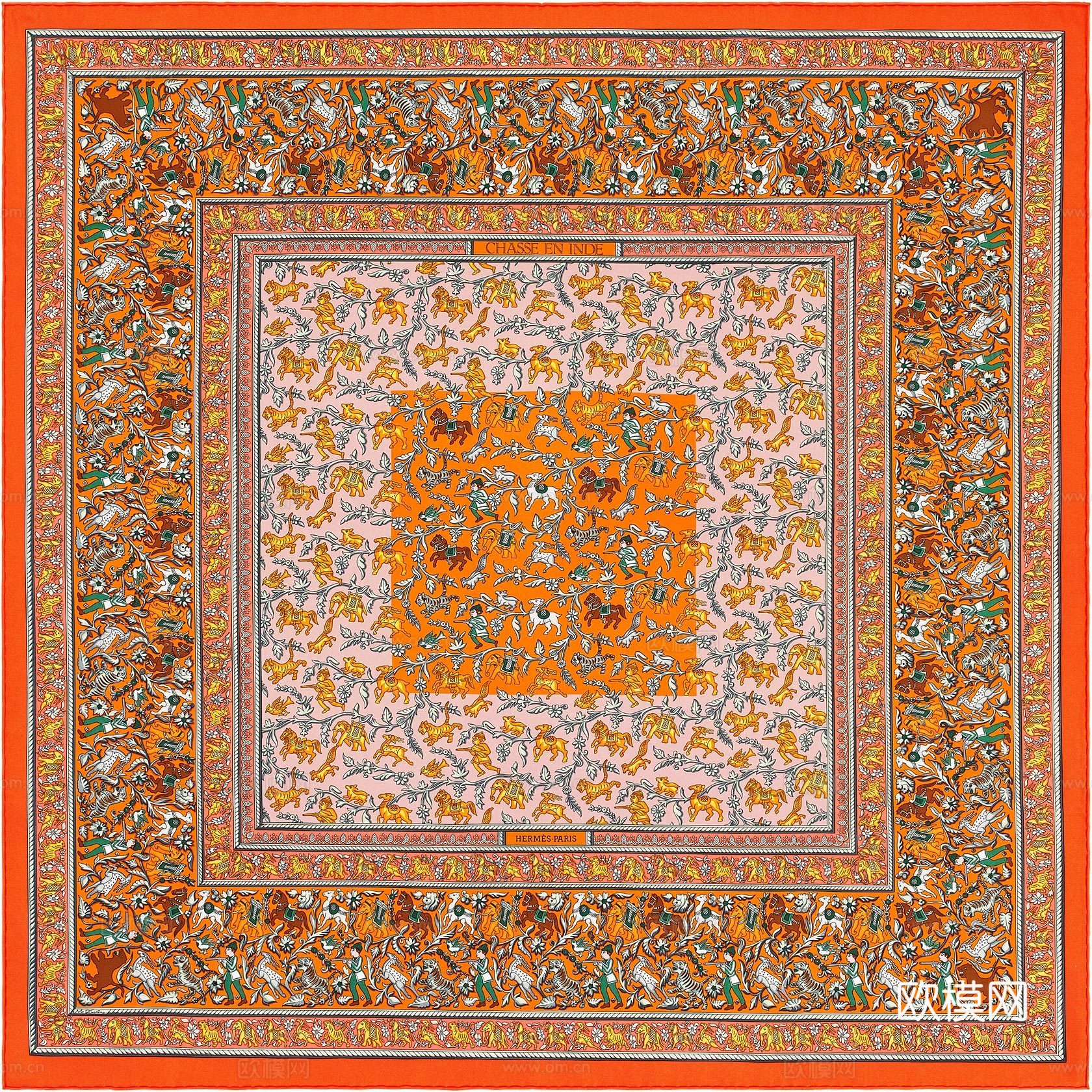 国外高端丝巾面料印花图案93