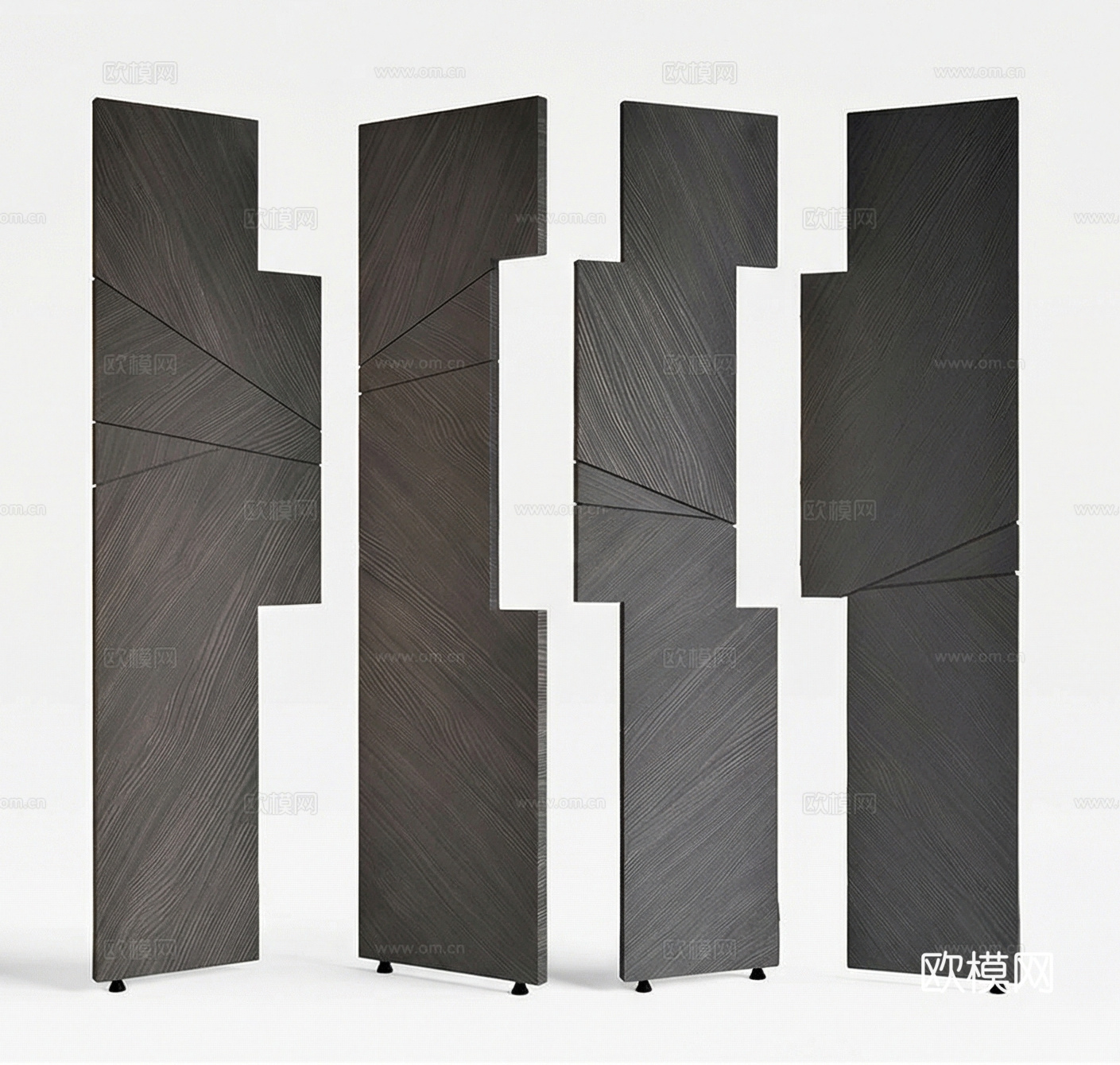 现代木质屏风隔断su模型