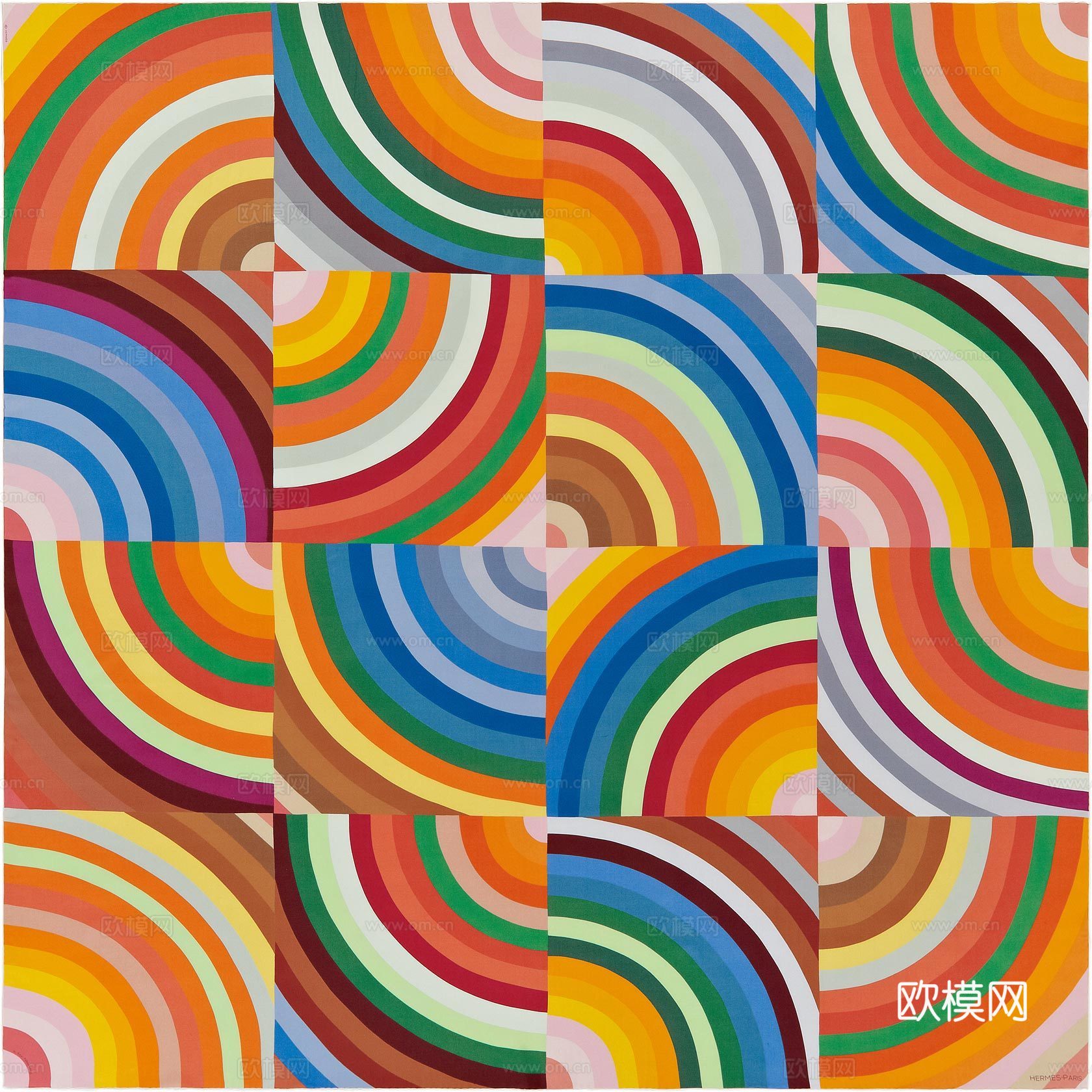 国外高端丝巾面料印花图案932