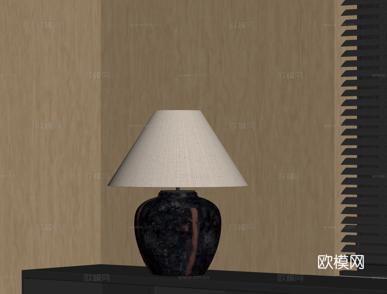 中古风台灯su模型
