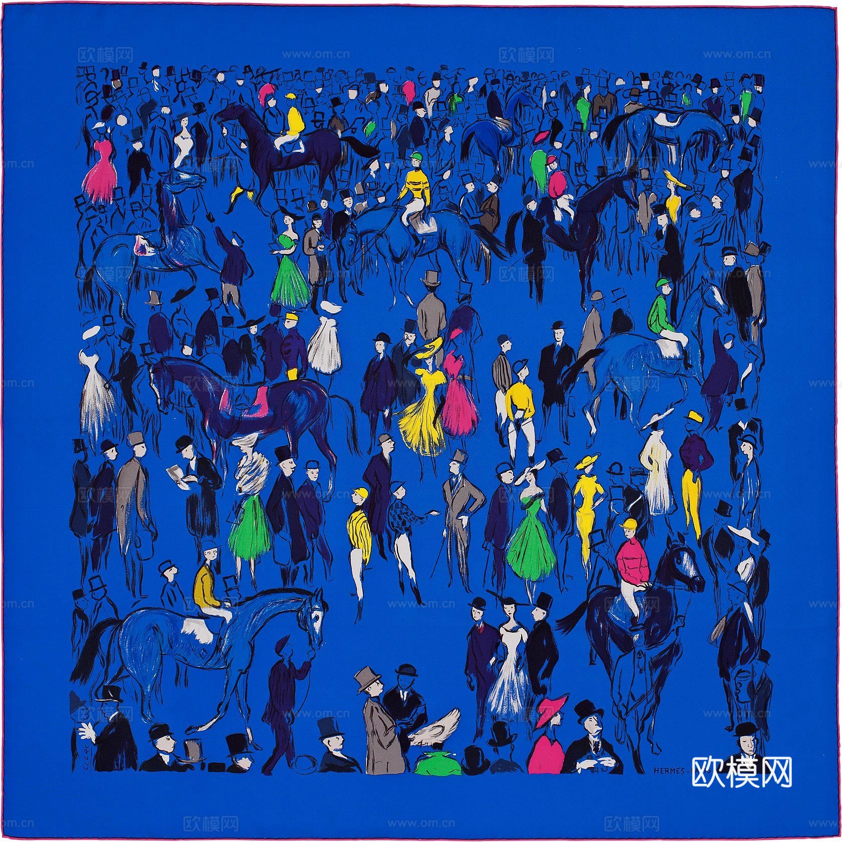 爱马仕丝巾印花图案手绘插画图集15下载