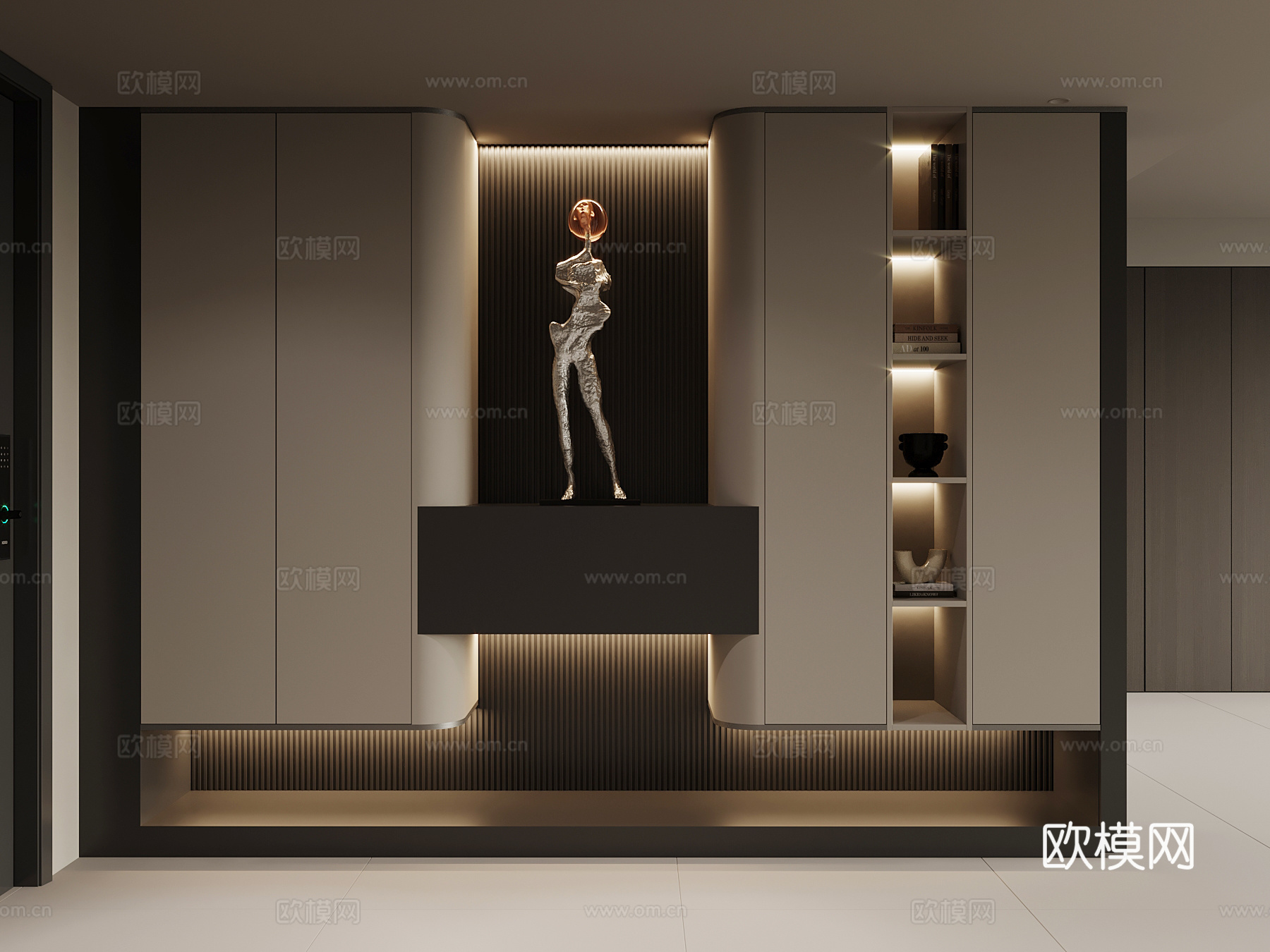 现代玄关鞋柜su模型