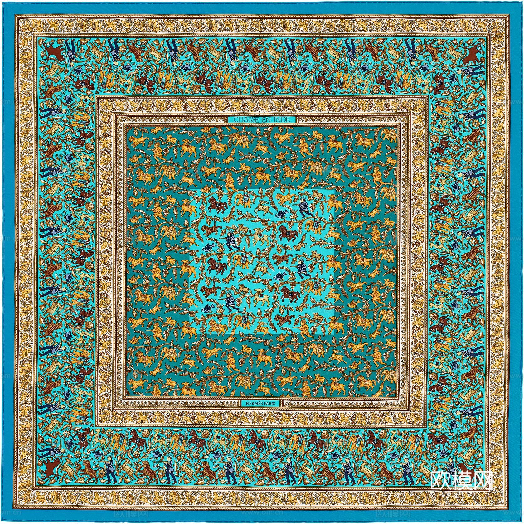 国外高端丝巾面料印花图案98