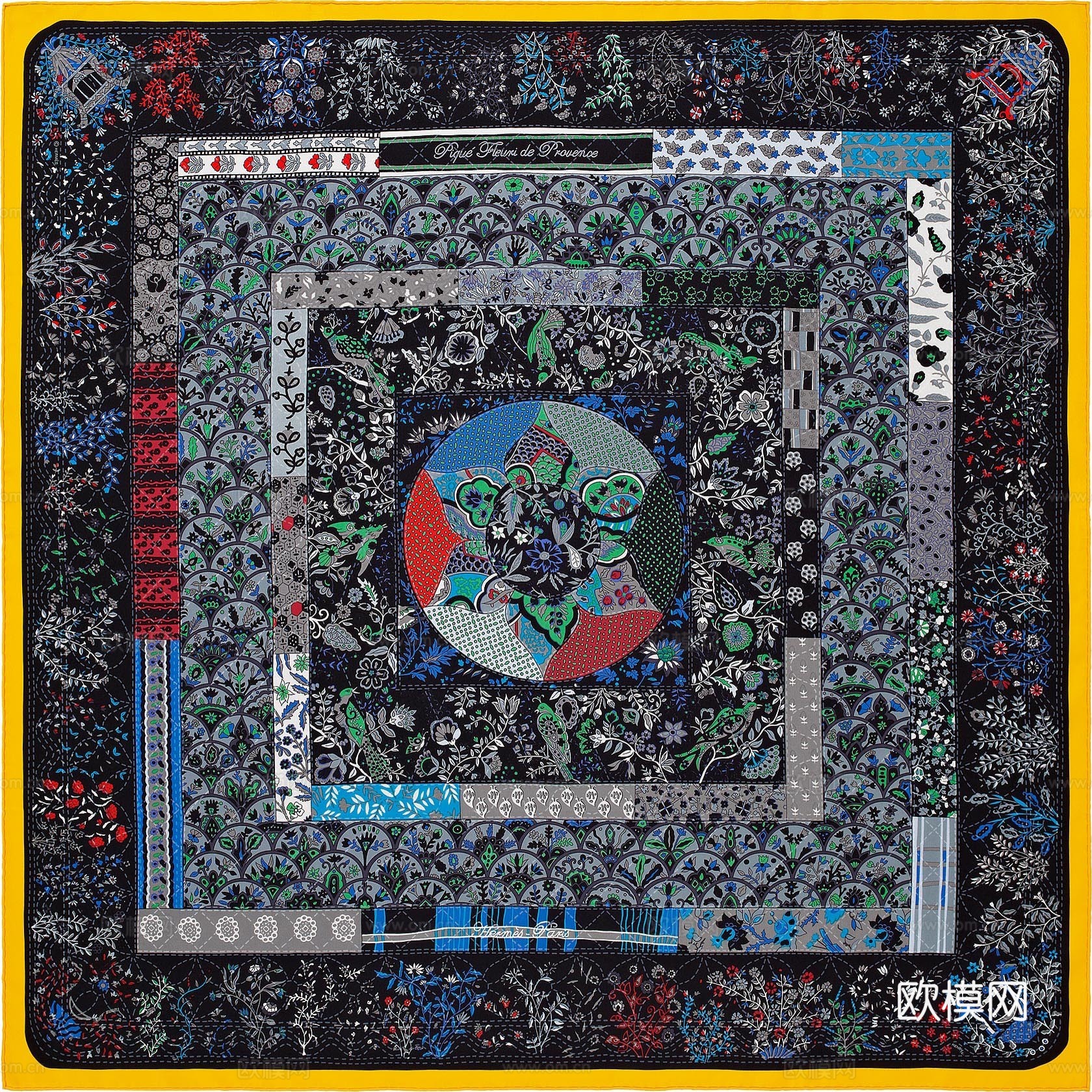 爱马仕丝巾印花图案手绘插画图集12下载