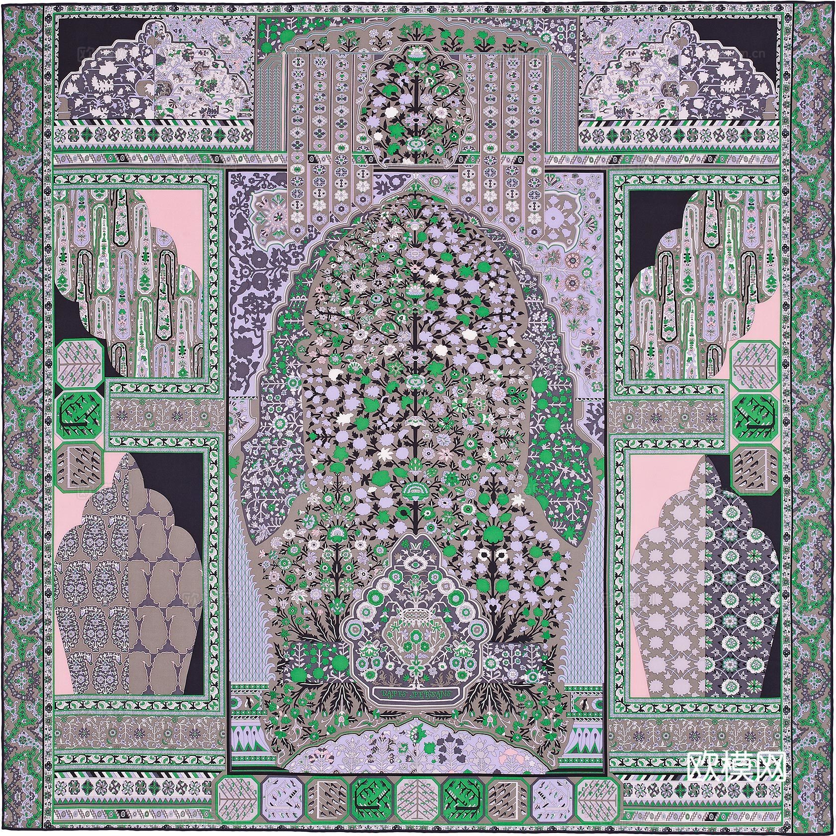 国外高端丝巾面料印花图案953