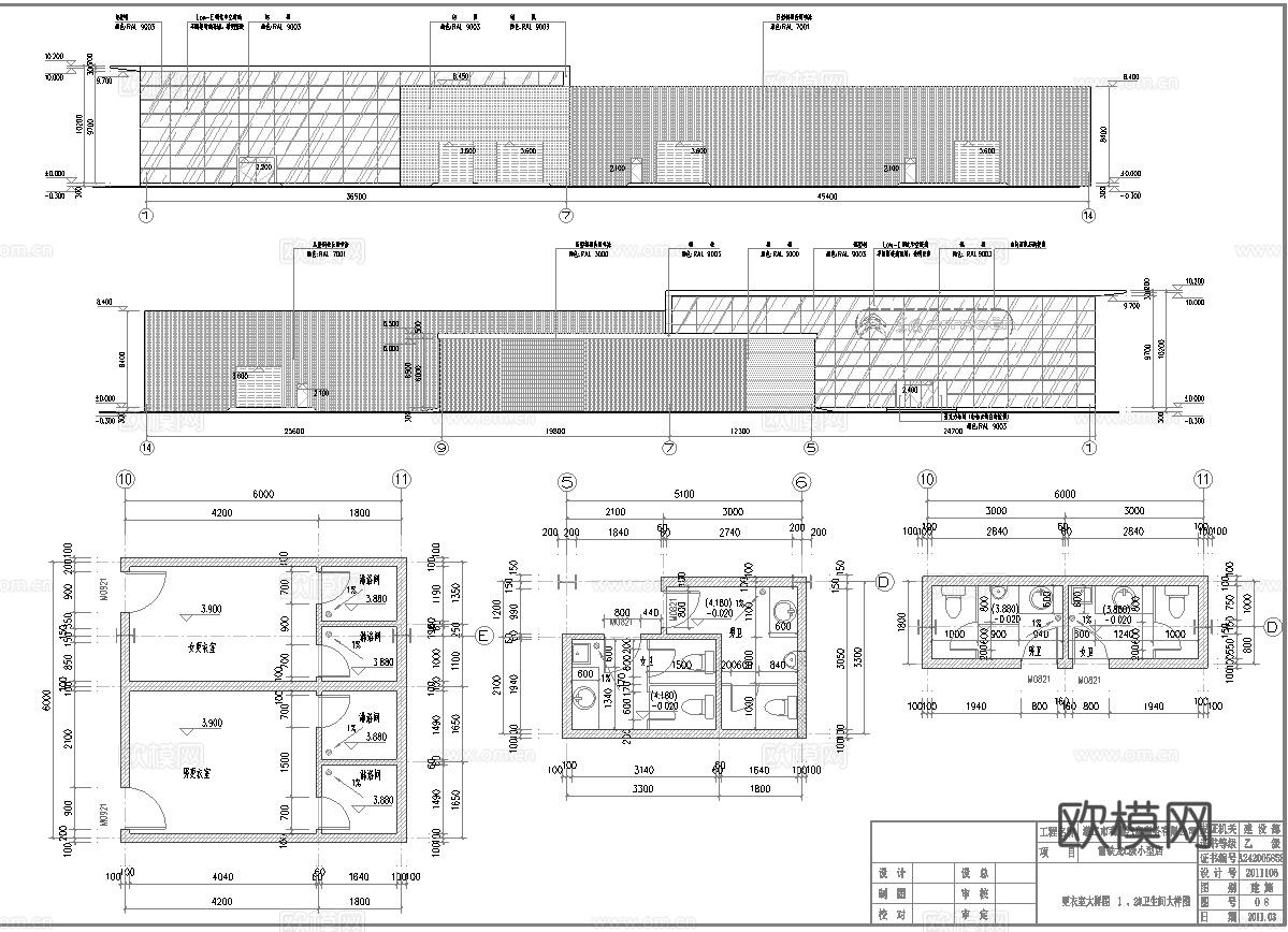 东风汽车4S专卖店 最新全套施工图设计cad施工图