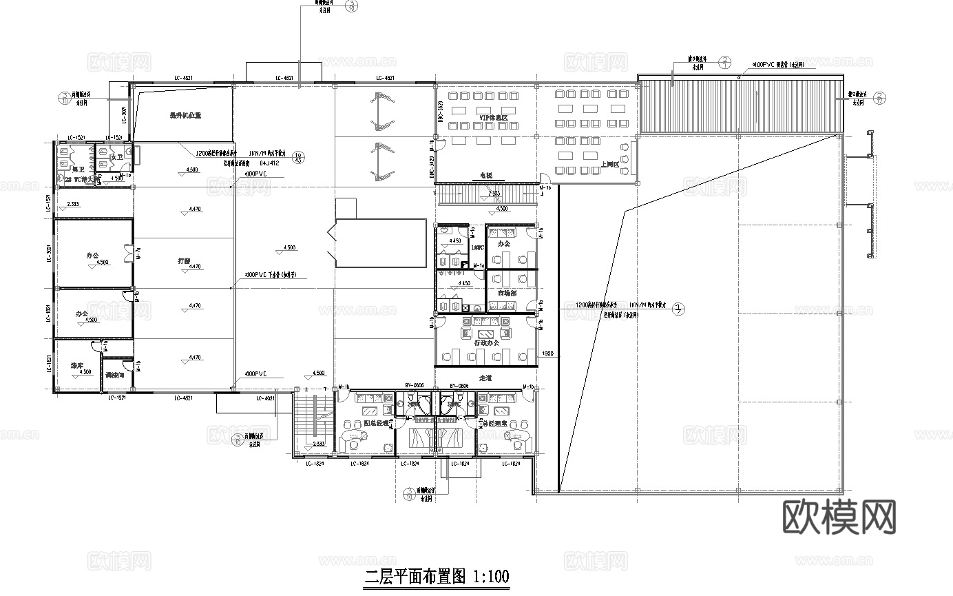 雪佛兰汽车4S店专卖店 最新全套施工图设计cad施工图