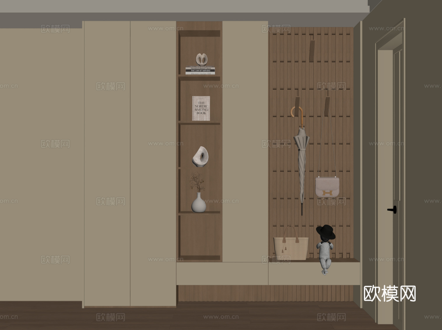 现代鞋柜 玄关柜su模型