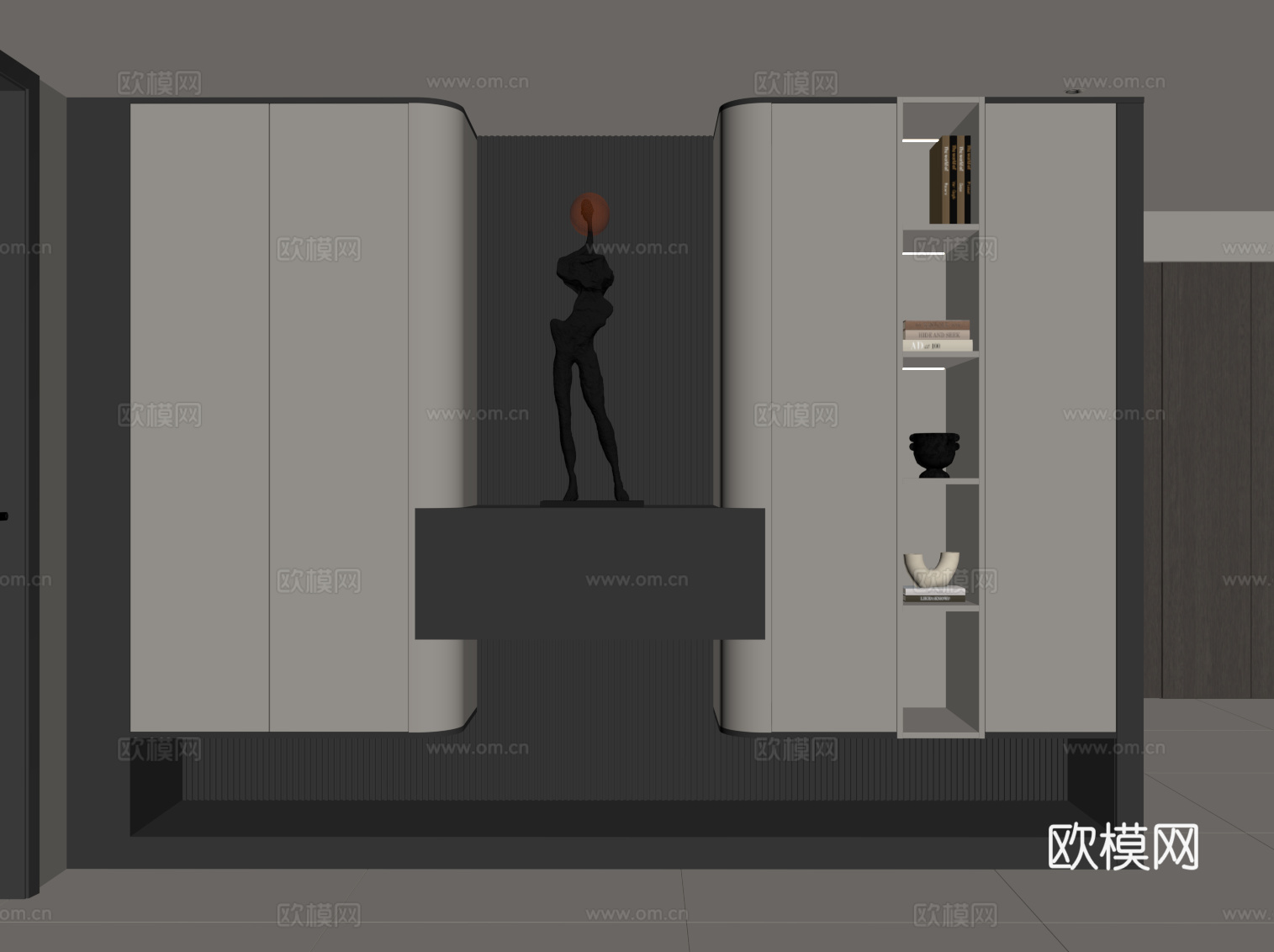 现代玄关鞋柜su模型