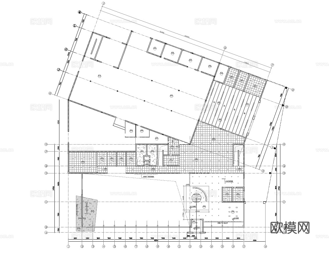 福特汽车4S店专卖店 最新全套施工图设计cad施工图