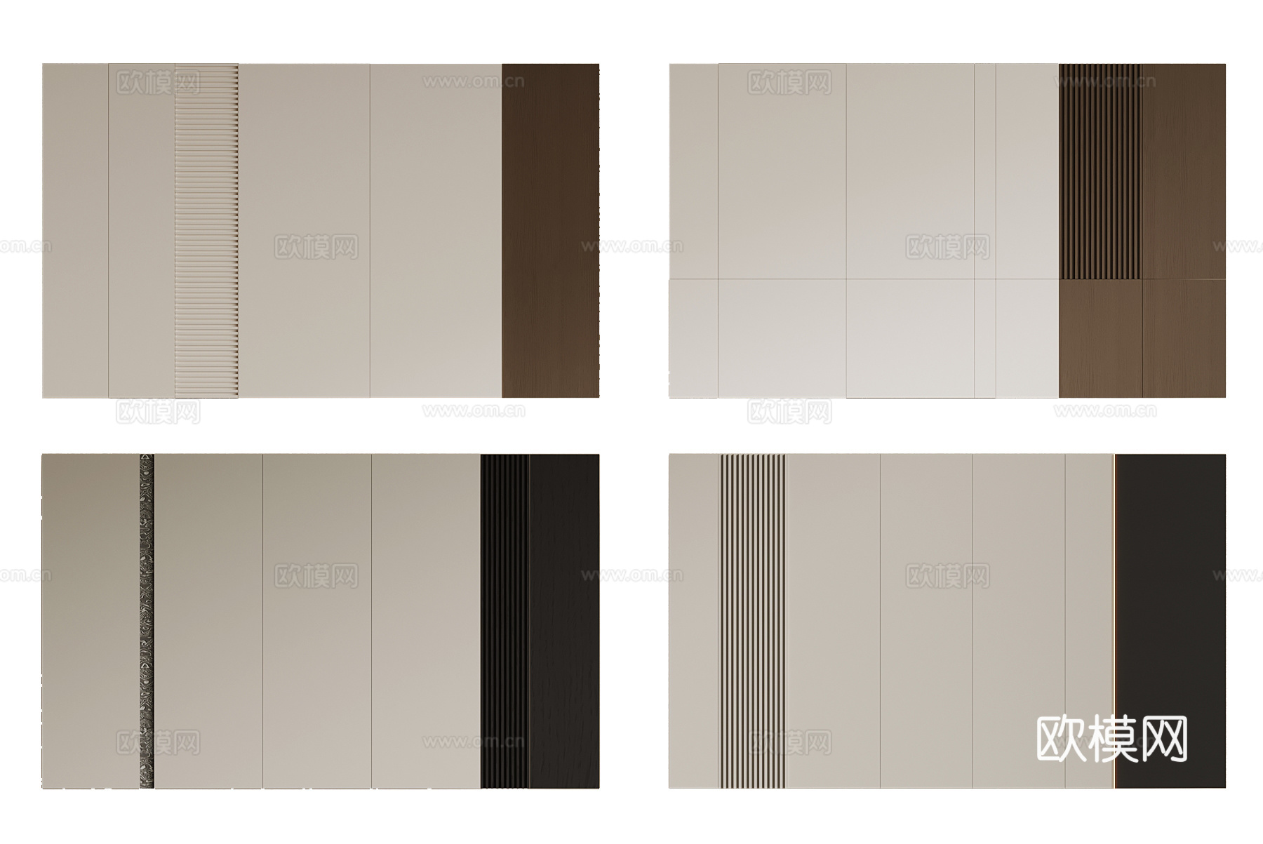 现代背景墙 床头背景墙su模型