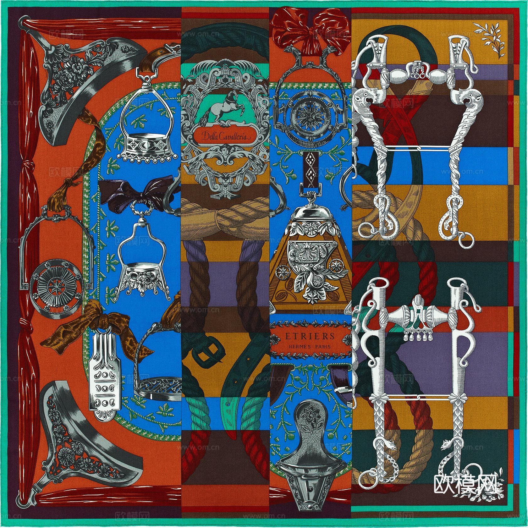 国外高端丝巾面料印花图案837