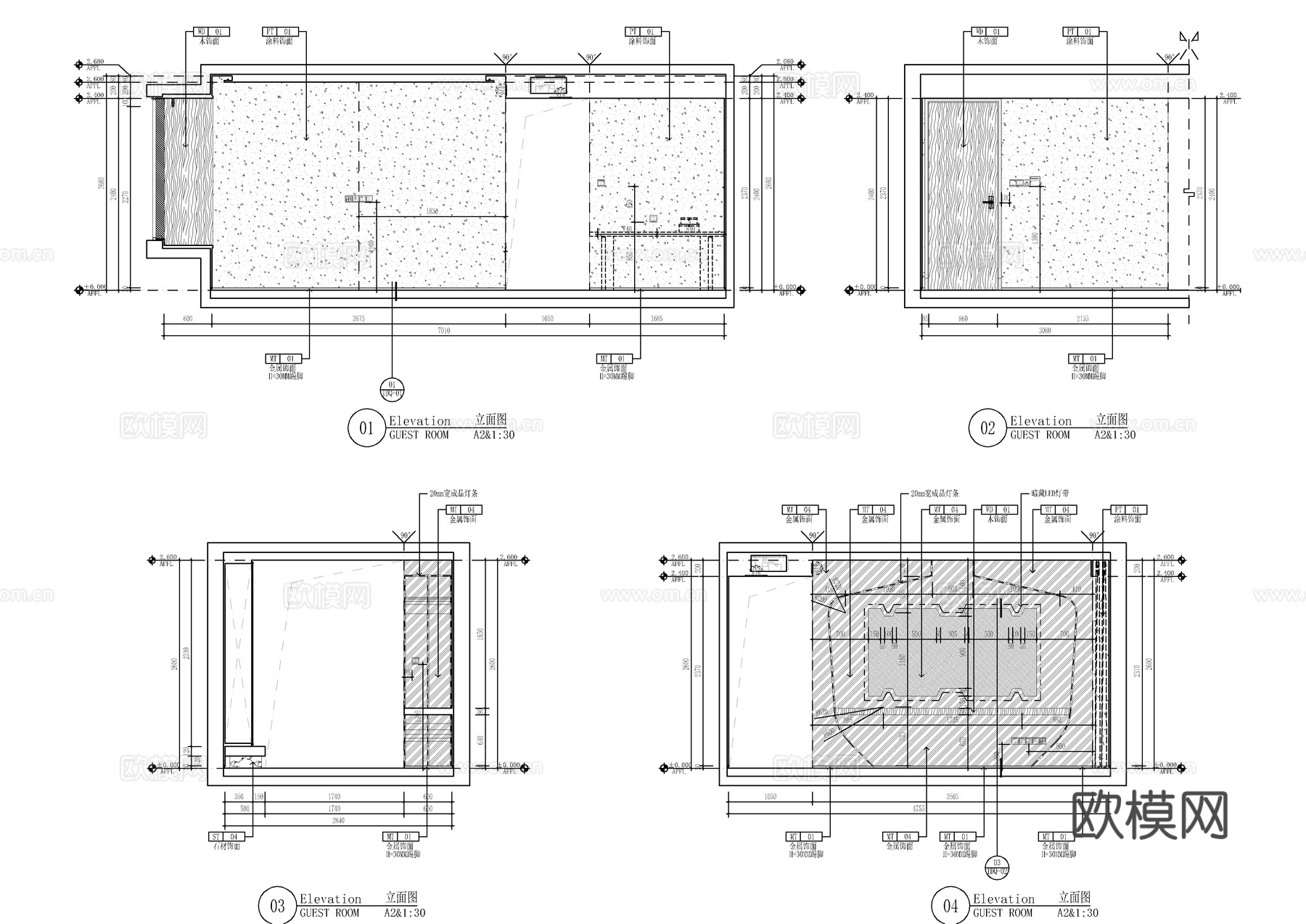 150㎡四居室大平层全套施工图   CAD家装施工图   样cad施工图