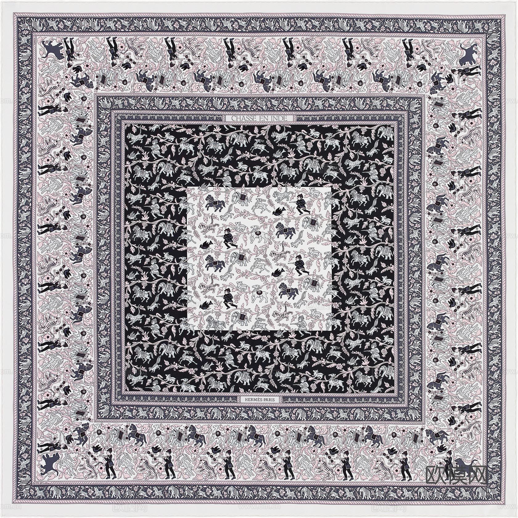 国外高端丝巾面料印花图案92