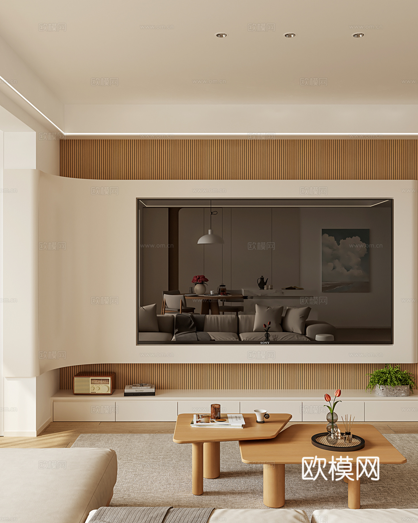 原木客餐厅3d模型下载（渲染图3）