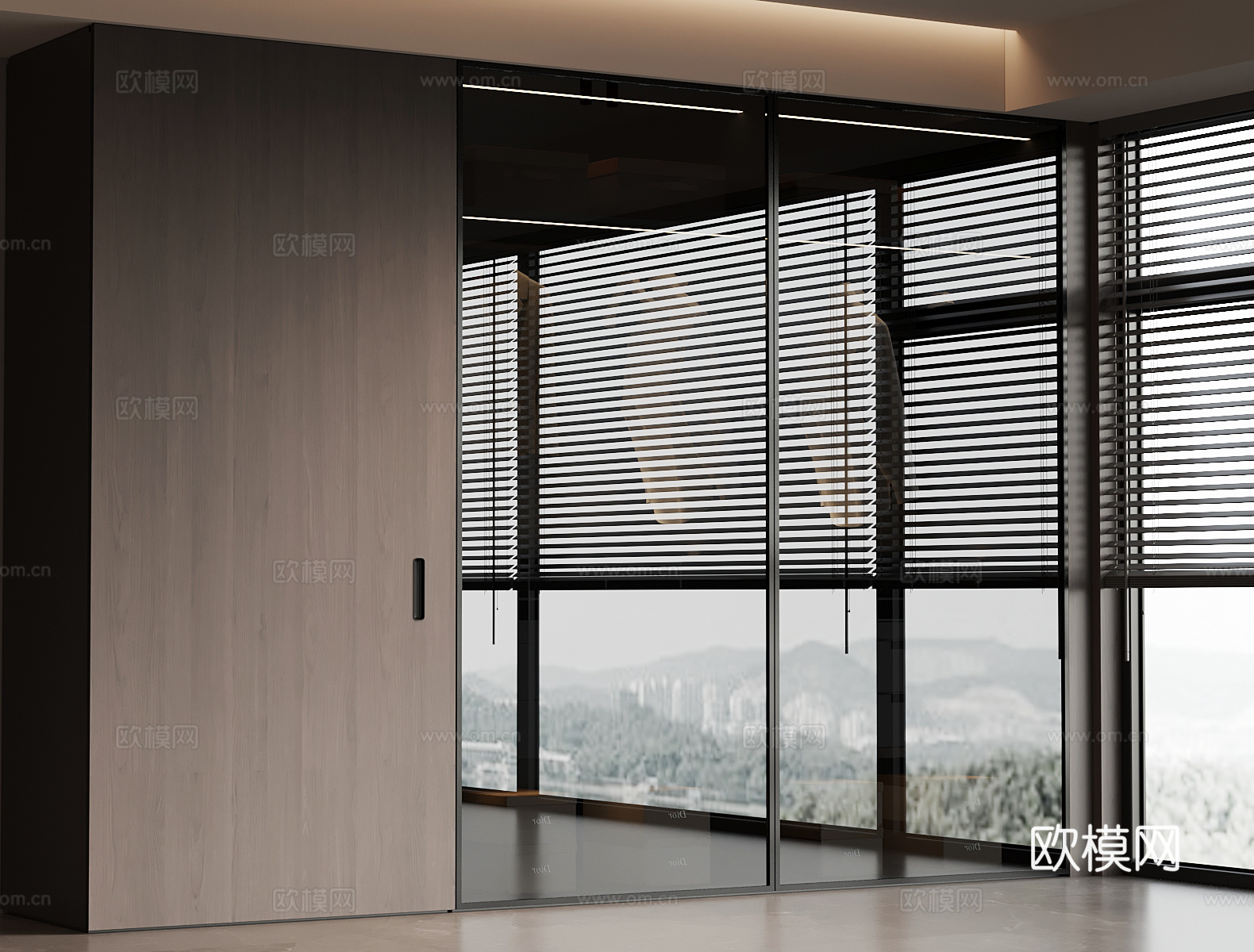 现代意式衣柜 成品衣柜su模型