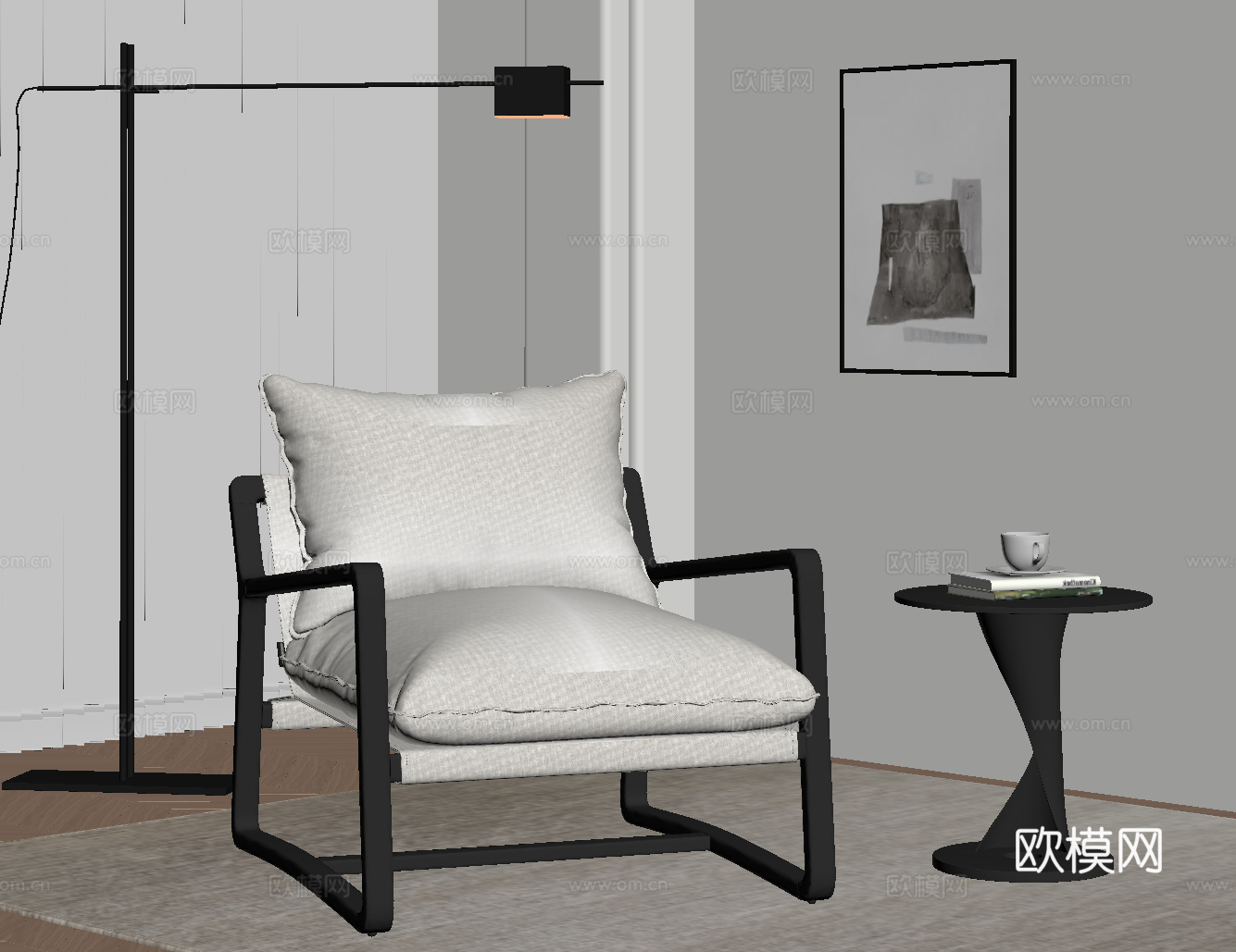 现代休闲椅 沙发椅su模型