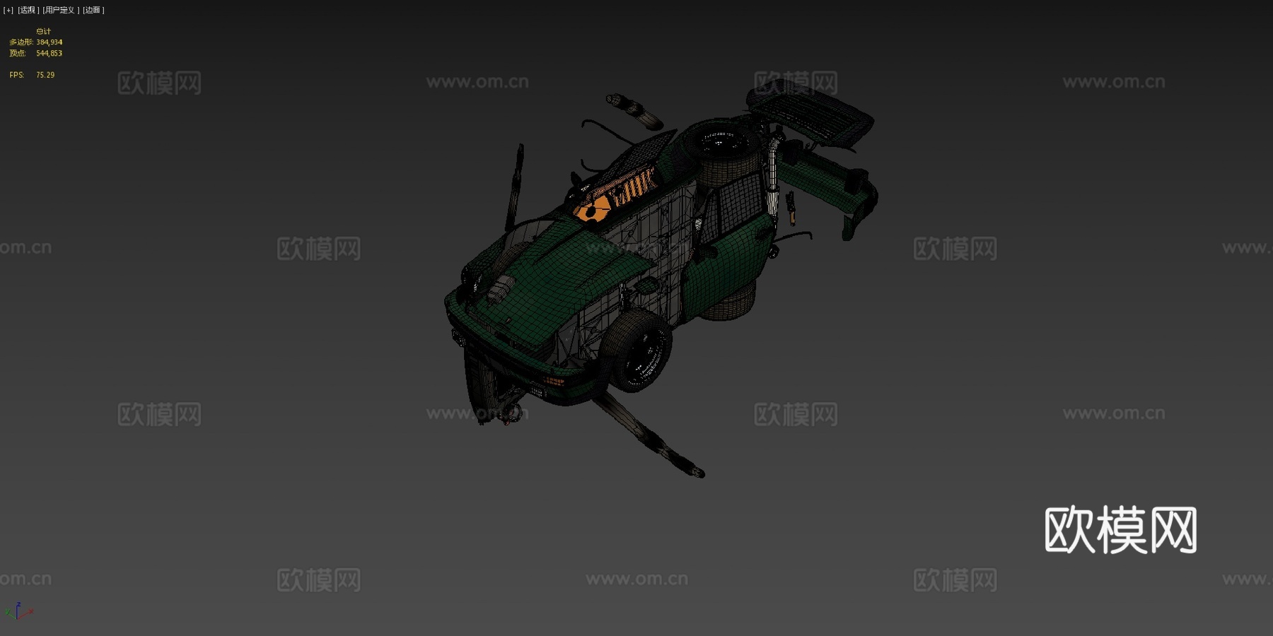 保时捷911930涡轮详细3d模型下载（渲染图4）