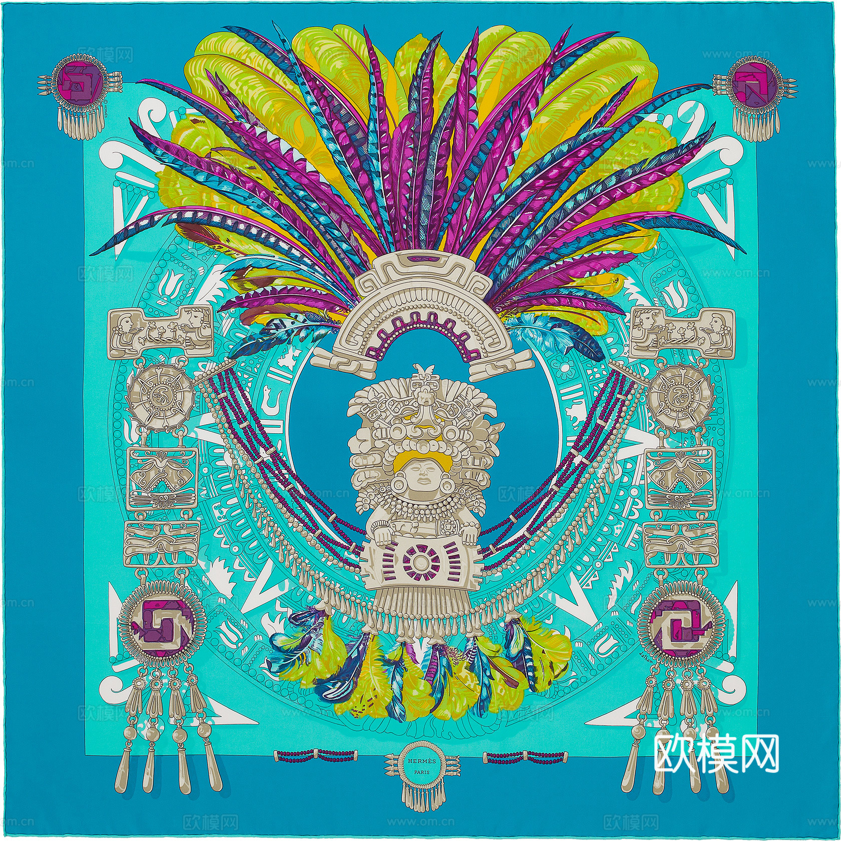 国外高端丝巾面料印花图案85下载