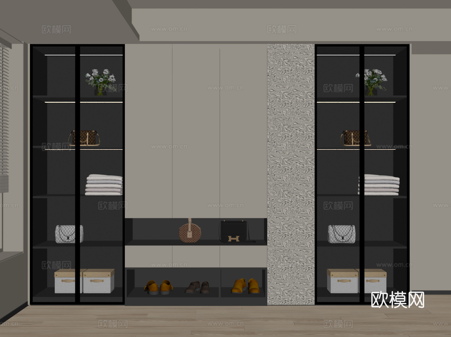 现代衣柜 通顶衣柜su模型