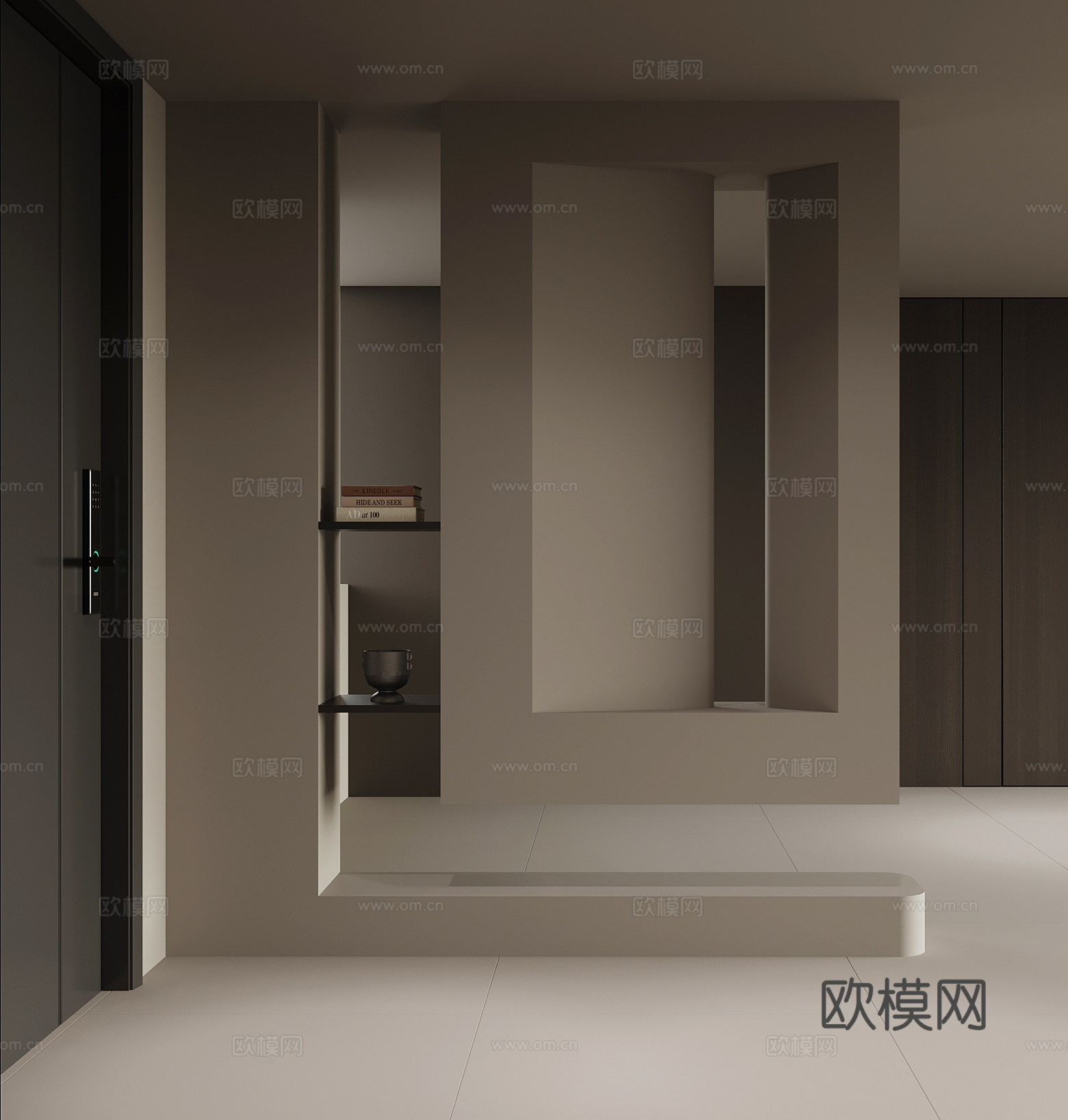 现代玄关 玄关柜su模型