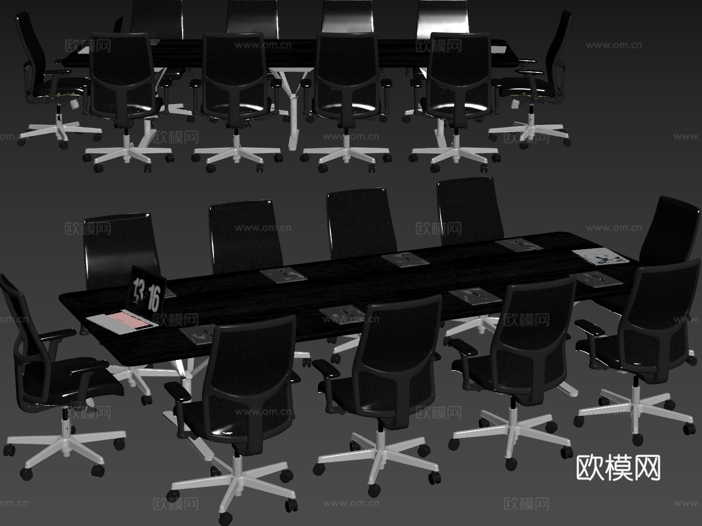 现代会议桌椅 洽谈桌椅 办公桌椅su模型
