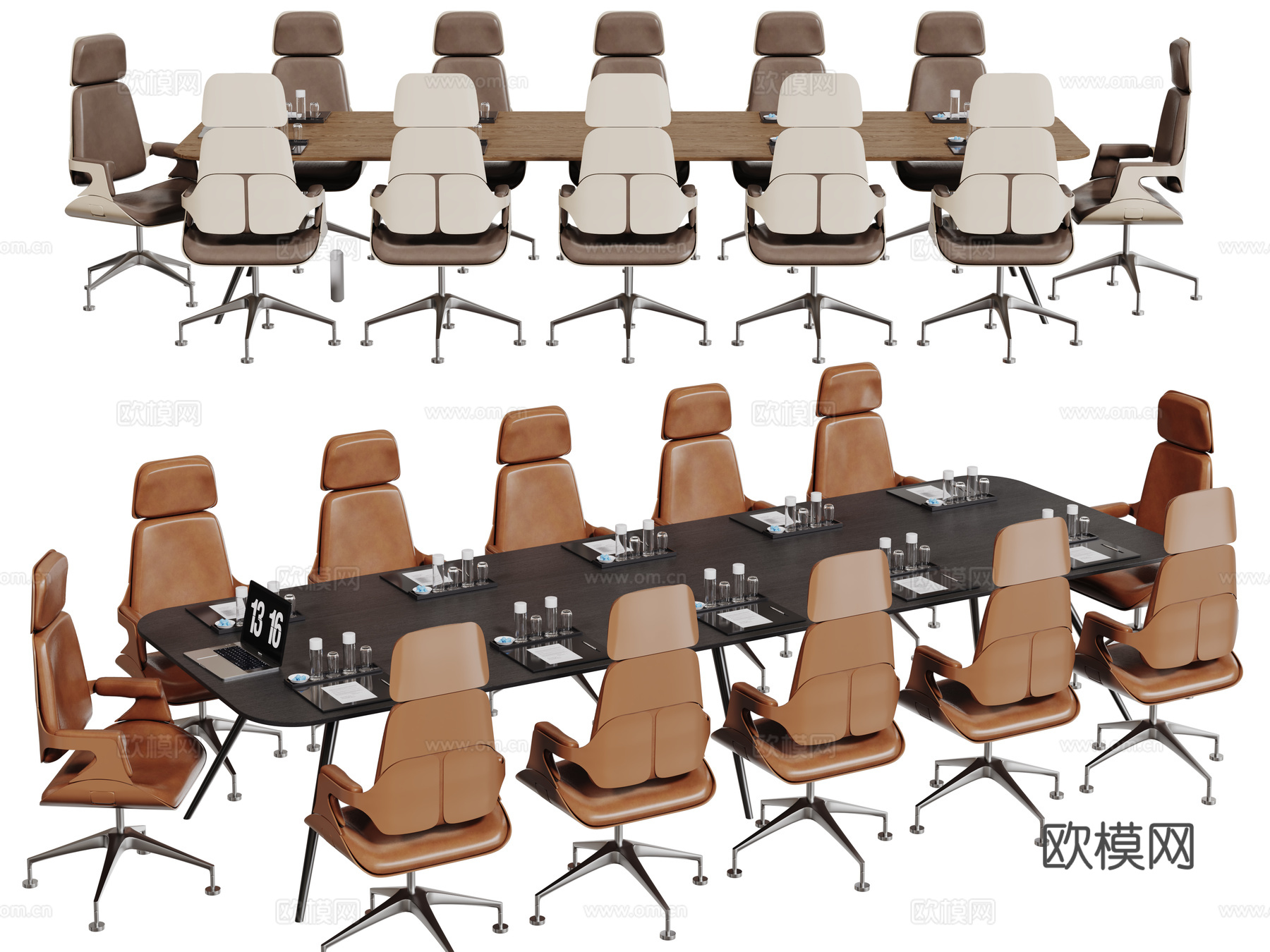 现代会议桌椅 洽谈桌椅 办公桌椅su模型