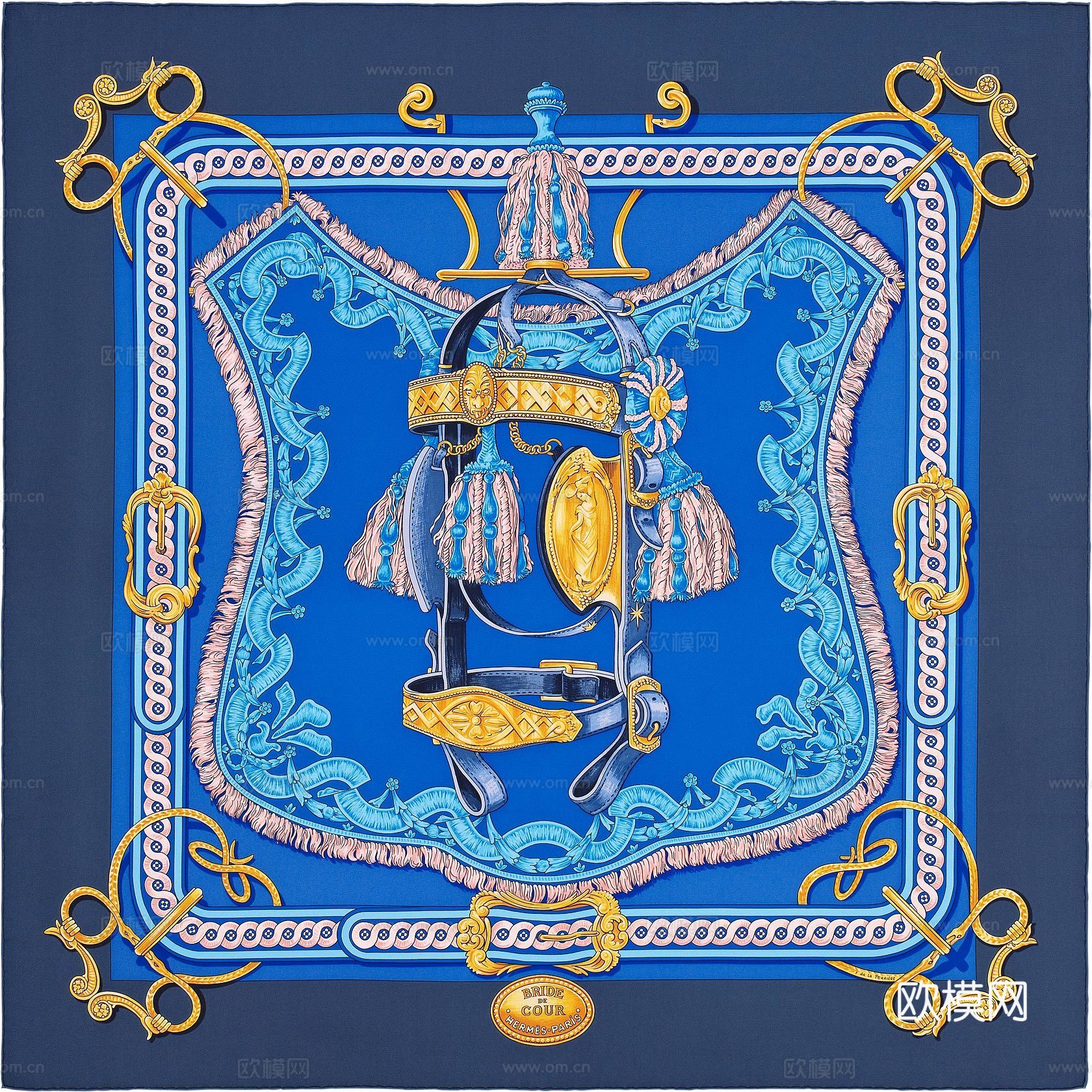 爱马仕丝巾印花图案手绘插画图集3下载