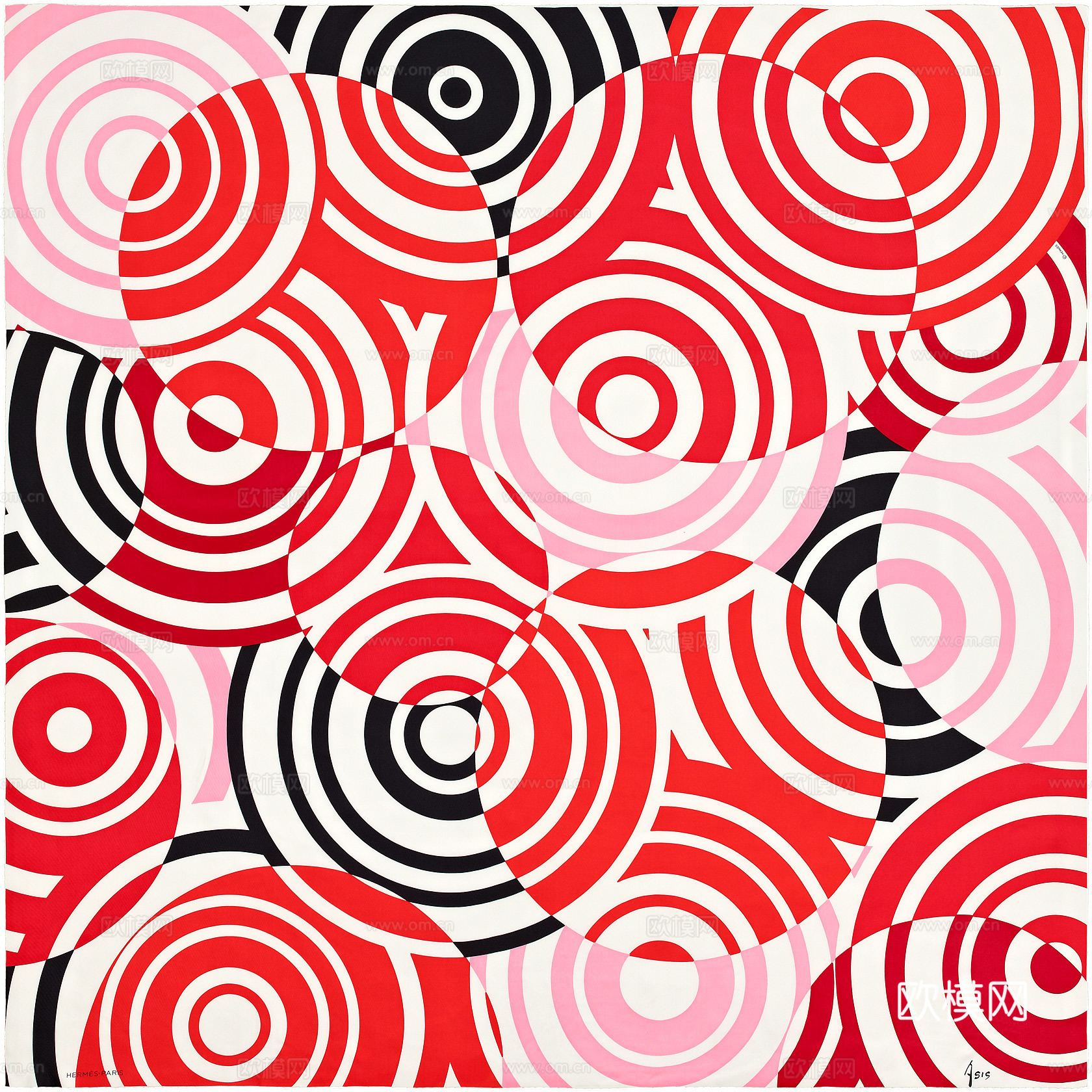 国外高端丝巾面料印花图案956