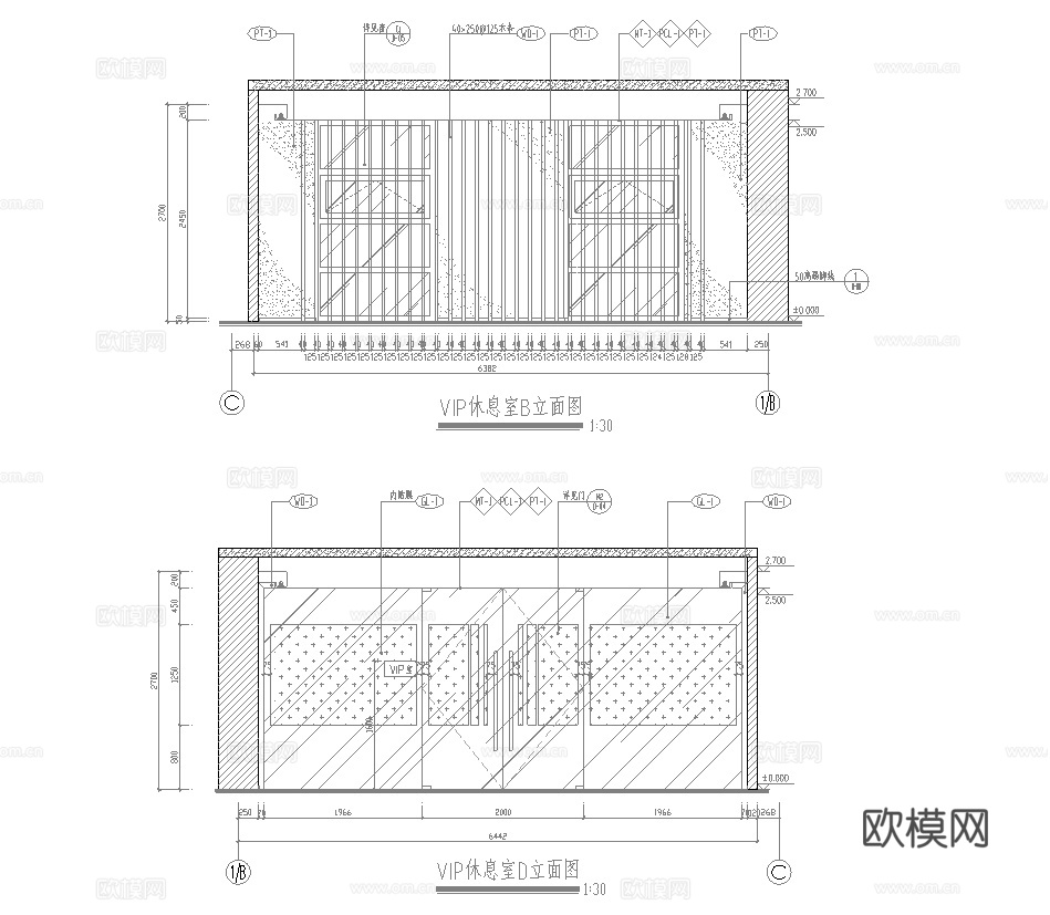 2500平汽车4S店 最新全套施工图设计cad施工图