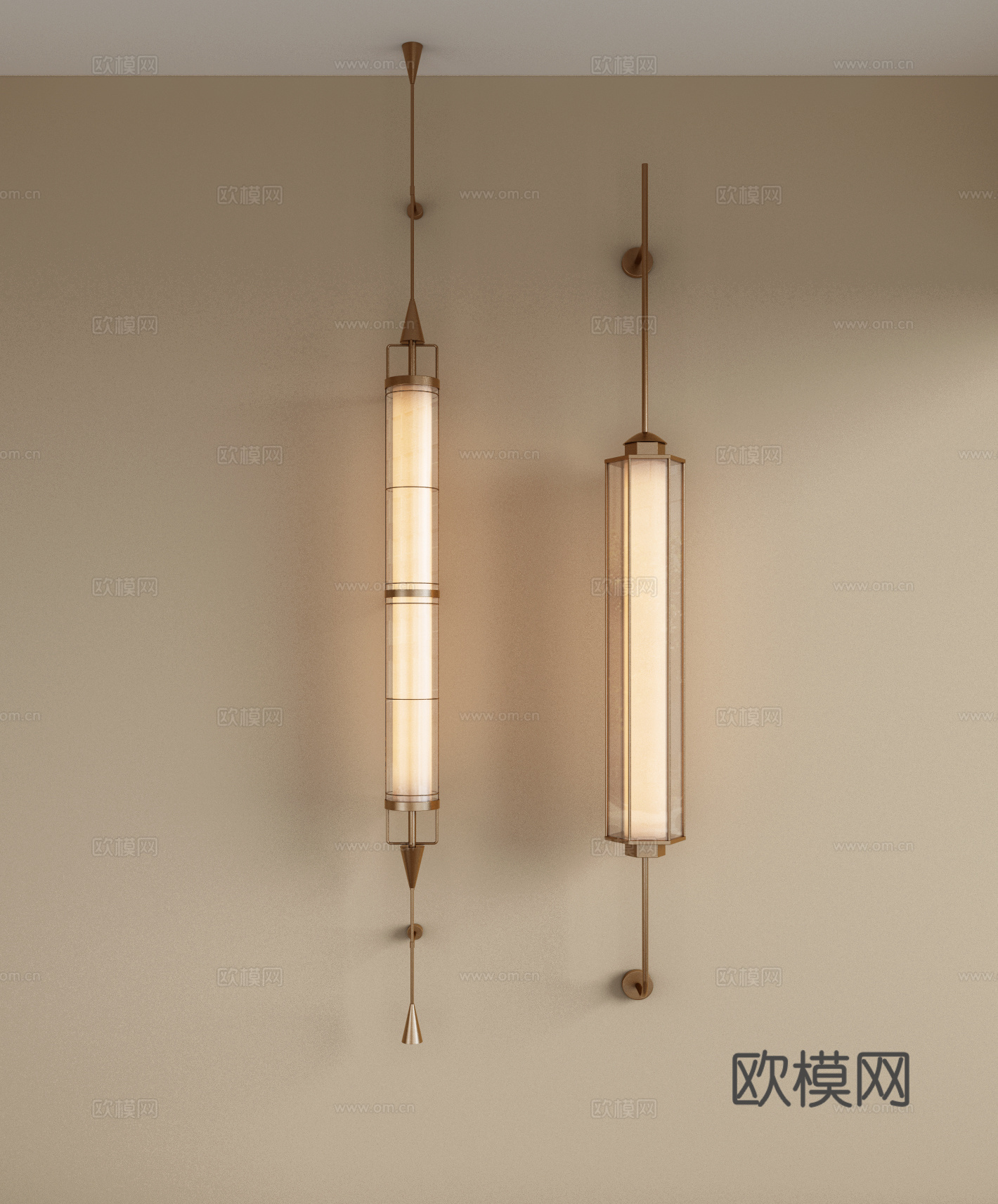 现代金属壁灯 大型壁灯 床头壁灯 长条壁灯 客厅壁灯su模型
