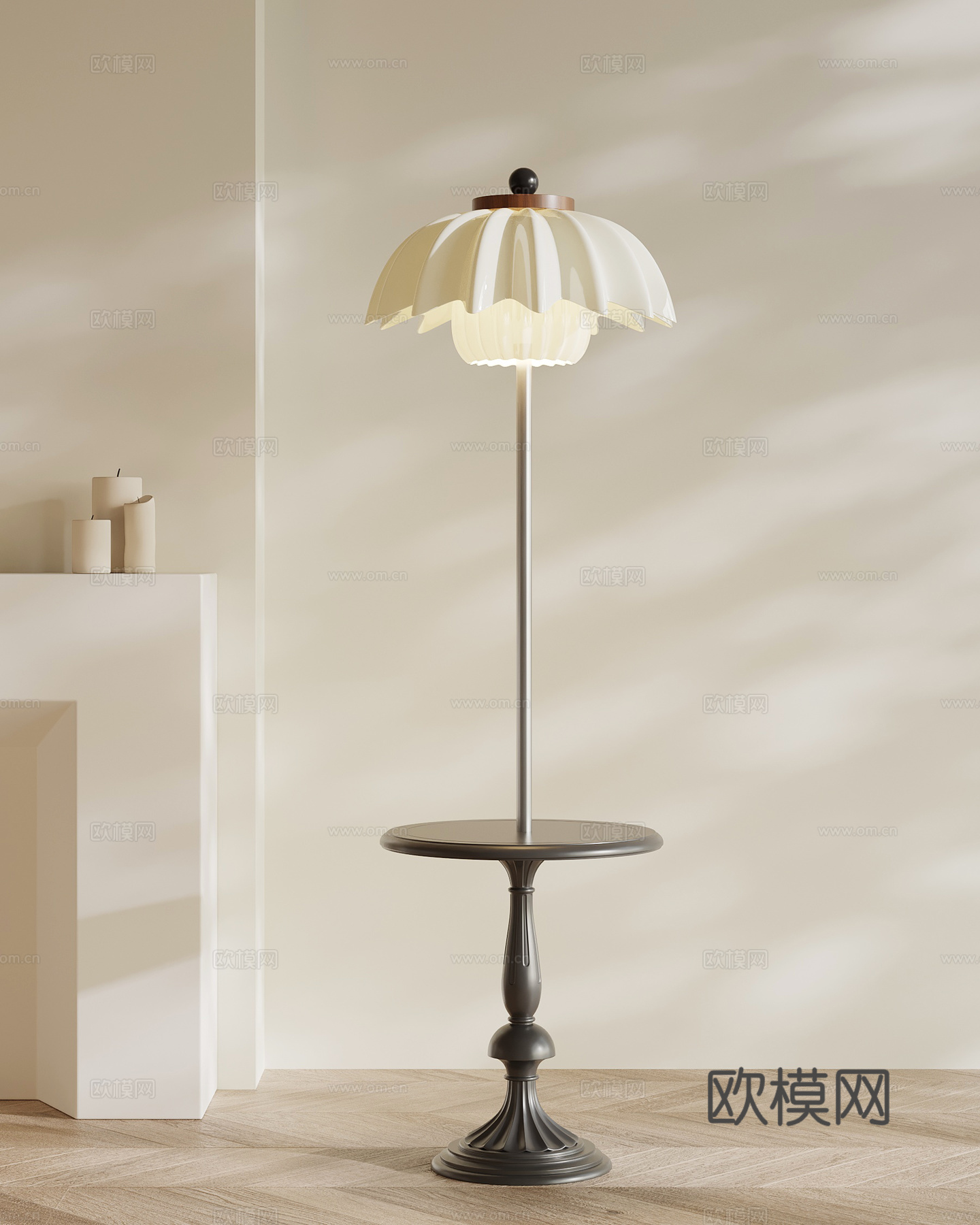 法式复古落地灯su模型